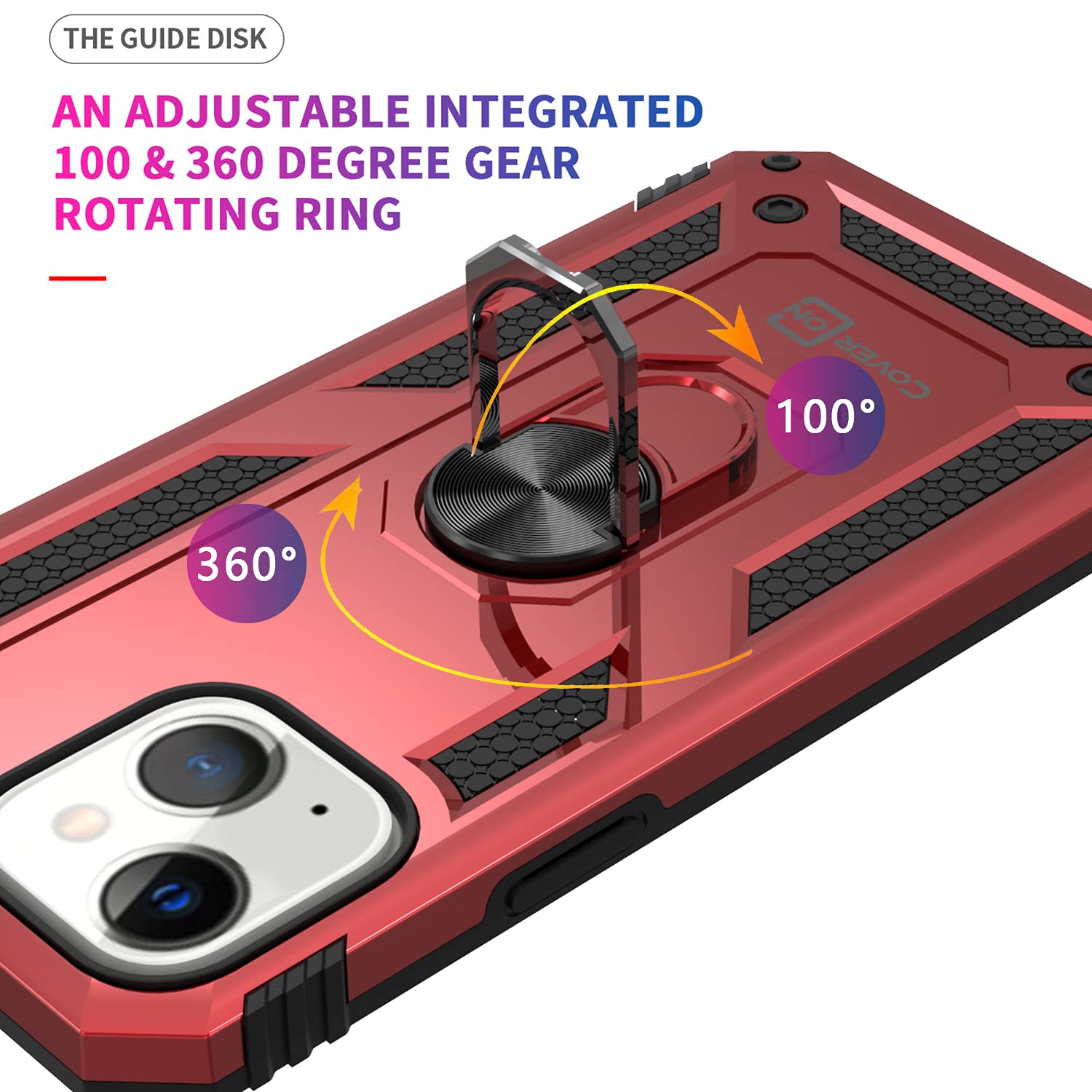 CoverON Rugged Magnetic Case for Apple iPhone 13 - Shockproof Protective Phone Cover with Mount Compatibility (Red) | Perfect for Outdoor Adventures & Daily Protection