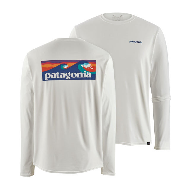Men's Long Sleeve Capilene Cool Daily Graphic T-Shirt - Moisture Wicking & Breathable for Hiking, Travel & Outdoor Activities