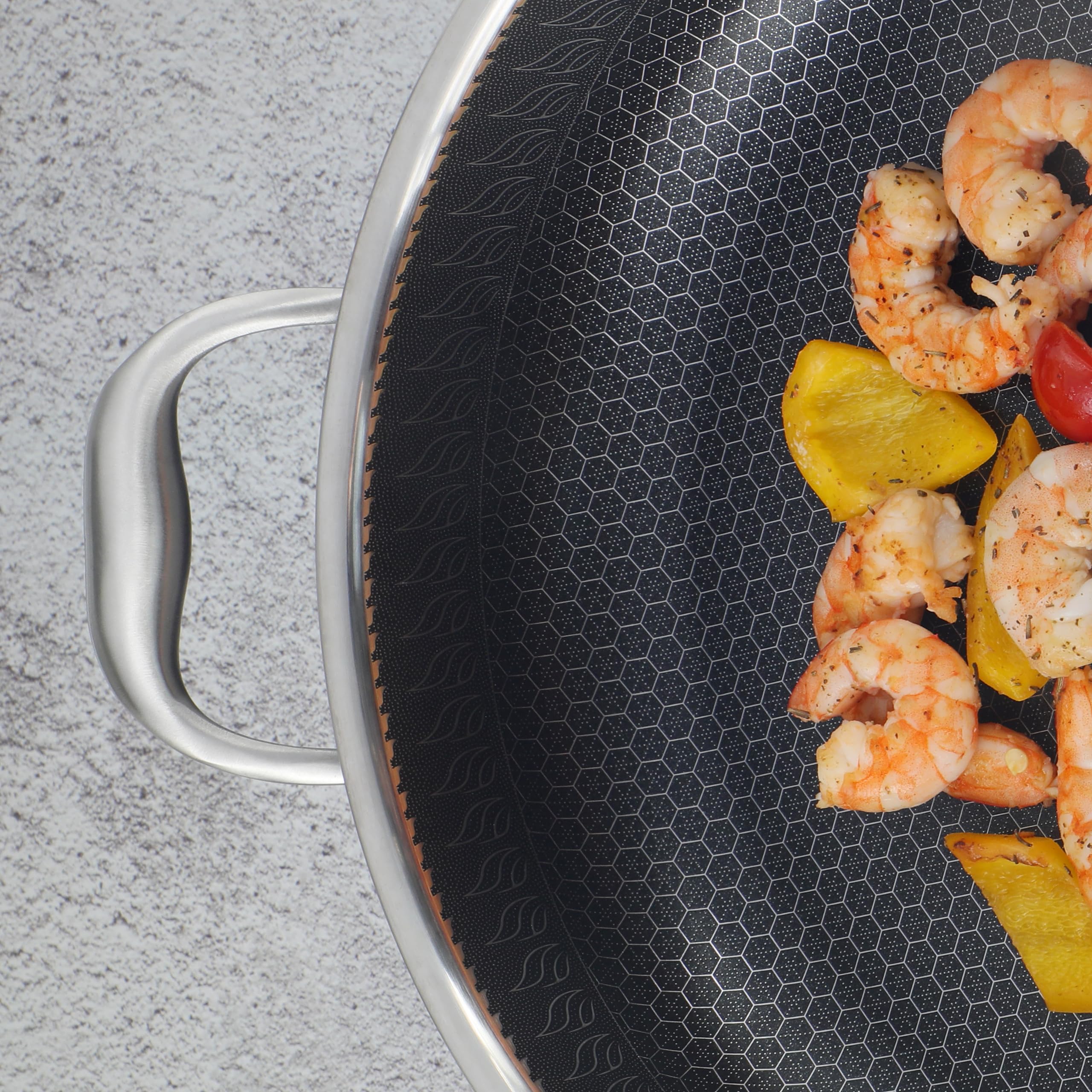 **316L Stainless Steel 7QT Hexagon Nonstick Saute Pan with Lid – PFOA Free, Oven & Dishwasher Safe – Ergonomic Dual Handles for Easy Cooking (12.5 Inches, Perfect for Stir-Fry, Sautéing & Frying)**