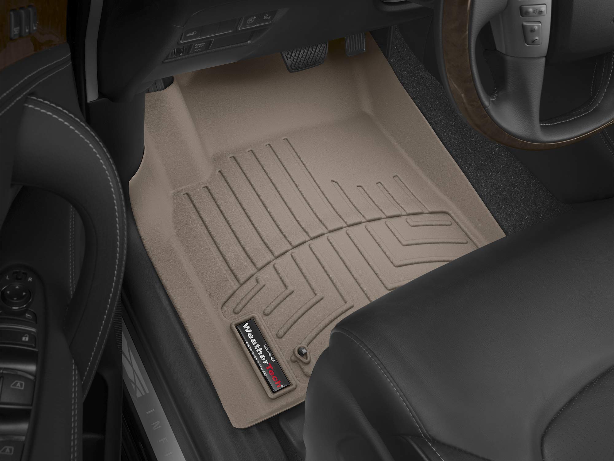 WeatherTech Custom Fit FloorLiners for Nissan Armada & Infiniti QX80 (1st Row) - Premium All-Weather Protection - Tan (Part# 453361) - Perfect for Off-Roading, Family Road Trips & Daily Commutes
