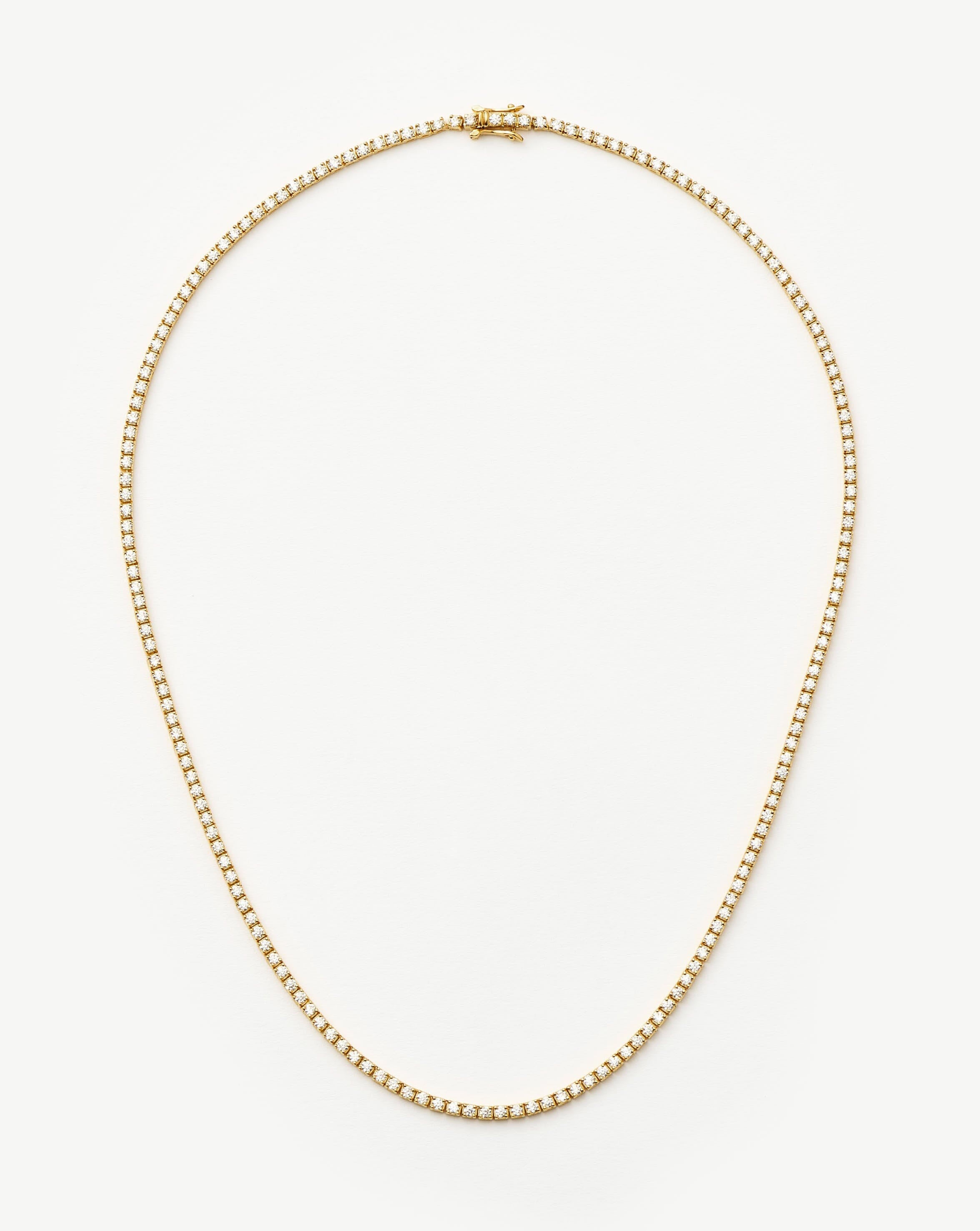 18K Gold Vermeil Classic Tennis Necklace with Cubic Zirconia - Elegant Jewelry for Women, Perfect for Weddings, Parties & Special Occasions