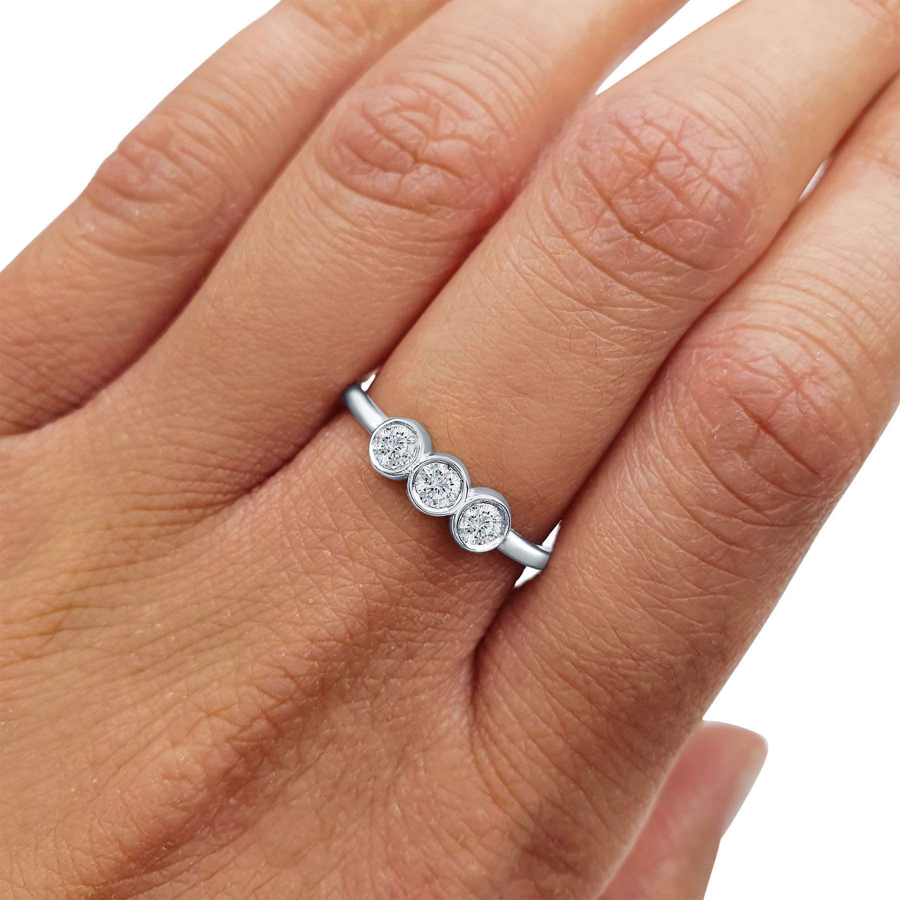 14K White Gold Diamond Ring for Women - Elegant Solitaire Engagement & Wedding Band - Perfect for Proposals, Anniversaries, and Special Occasions