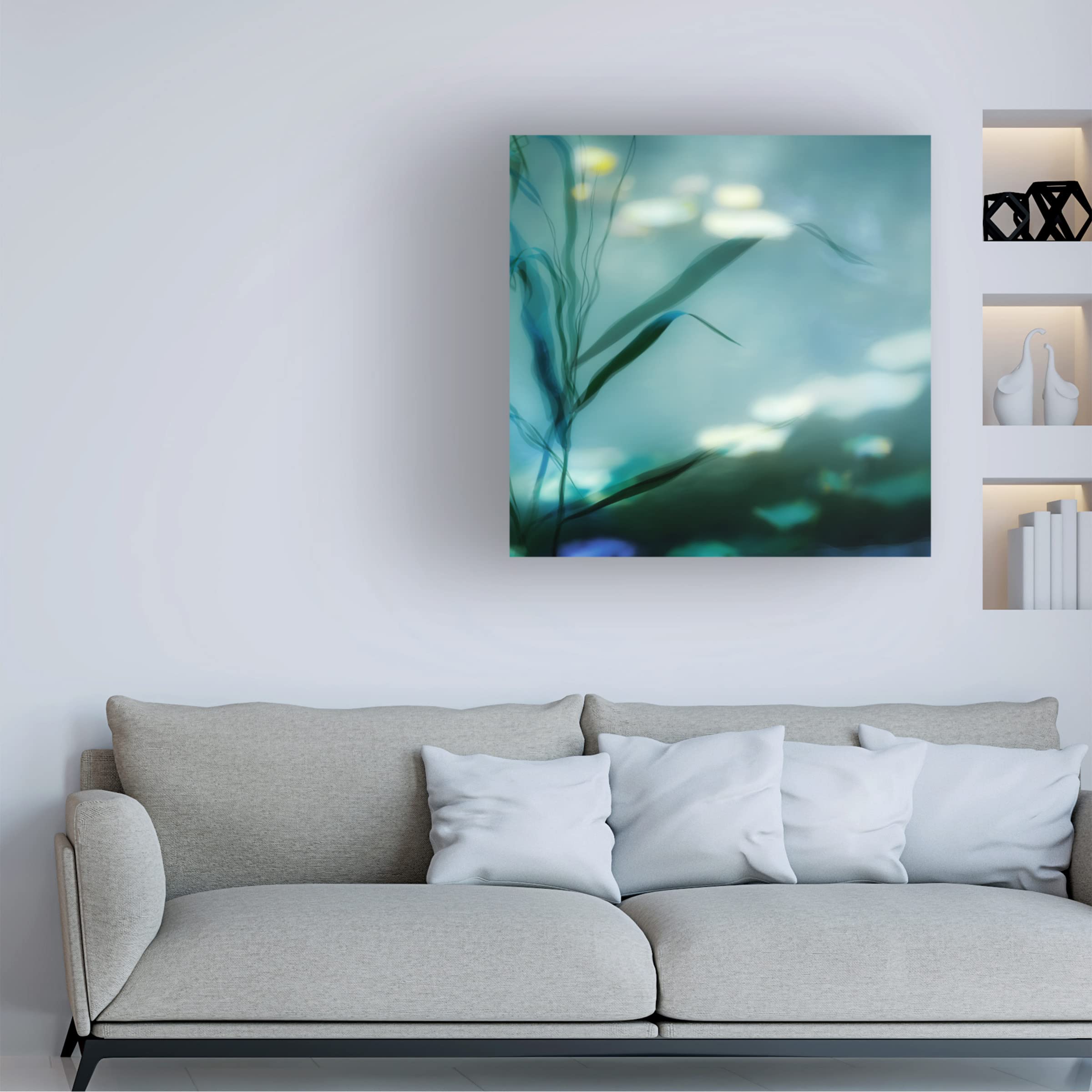 Piet Flour 'Ripples In Suzhou' Canvas Wall Art Print - Modern Abstract Landscape Painting for Living Room, Bedroom & Office Decor