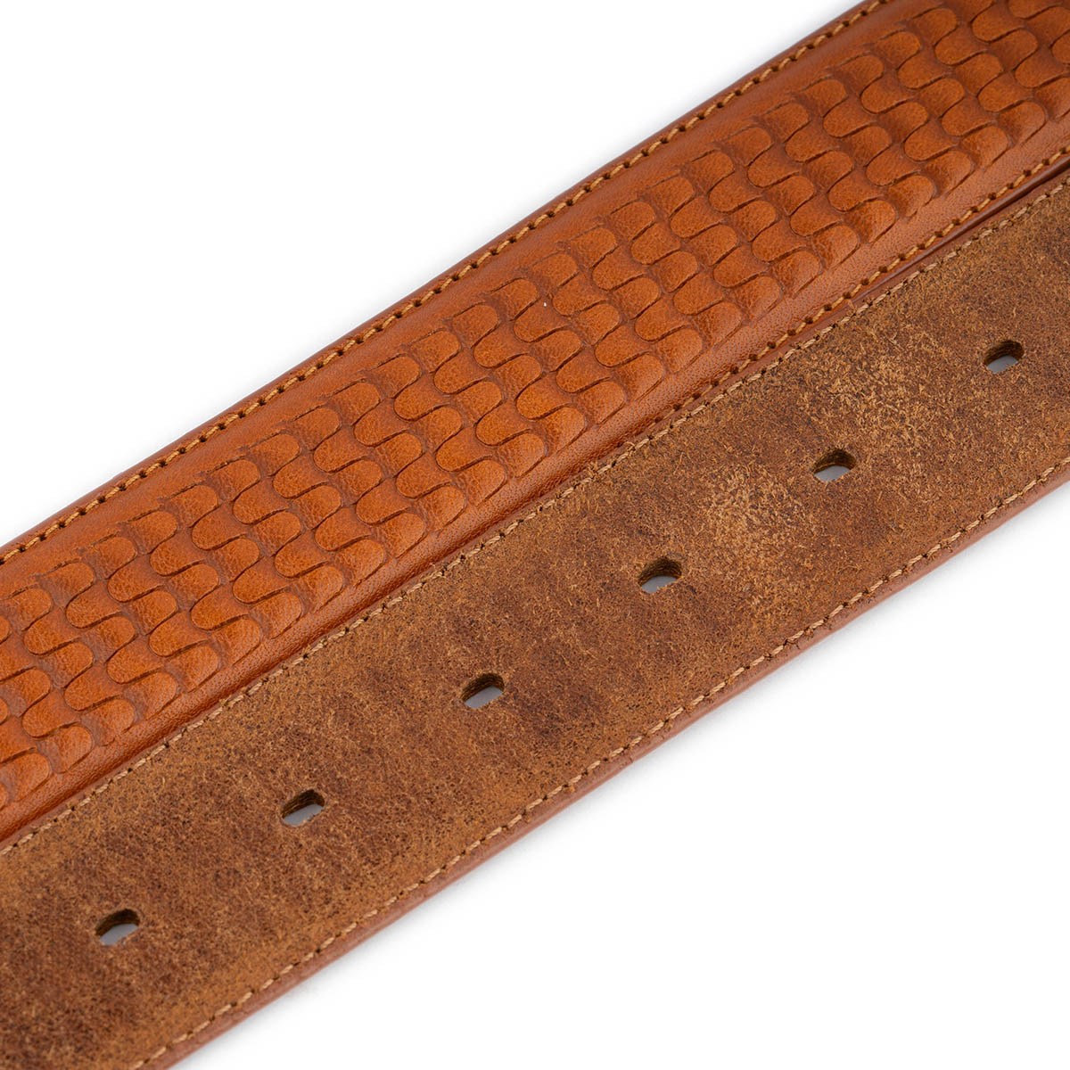 Genuine Cognac Brown Leather Belt Strap for Cartier Buckle - Replacement Men's Dress Belt - Perfect for Business, Formal & Casual Outfits