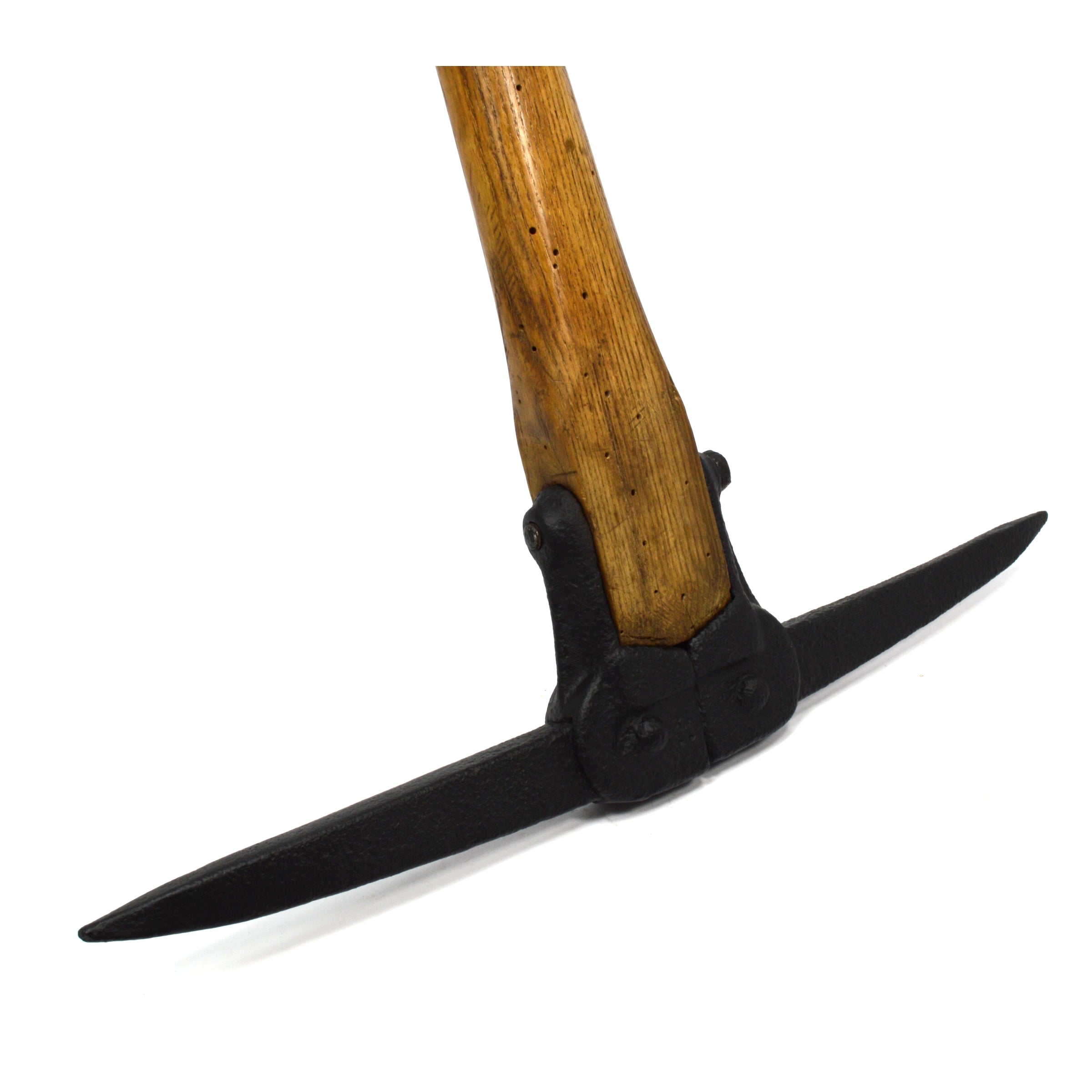 Antique Miner's Pick Axe with Unique Eyeless & Strapped Head - Rare Restored Collectible for Mining Enthusiasts & Historical Reenactments
