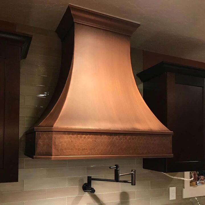 Custom SINDA H3 Copper Range Hood with KSU 1 Undermount Copper Sink - Premium Kitchen Upgrade for Modern Homes | Perfect for Cooking, Ventilation & Stylish Kitchen Design