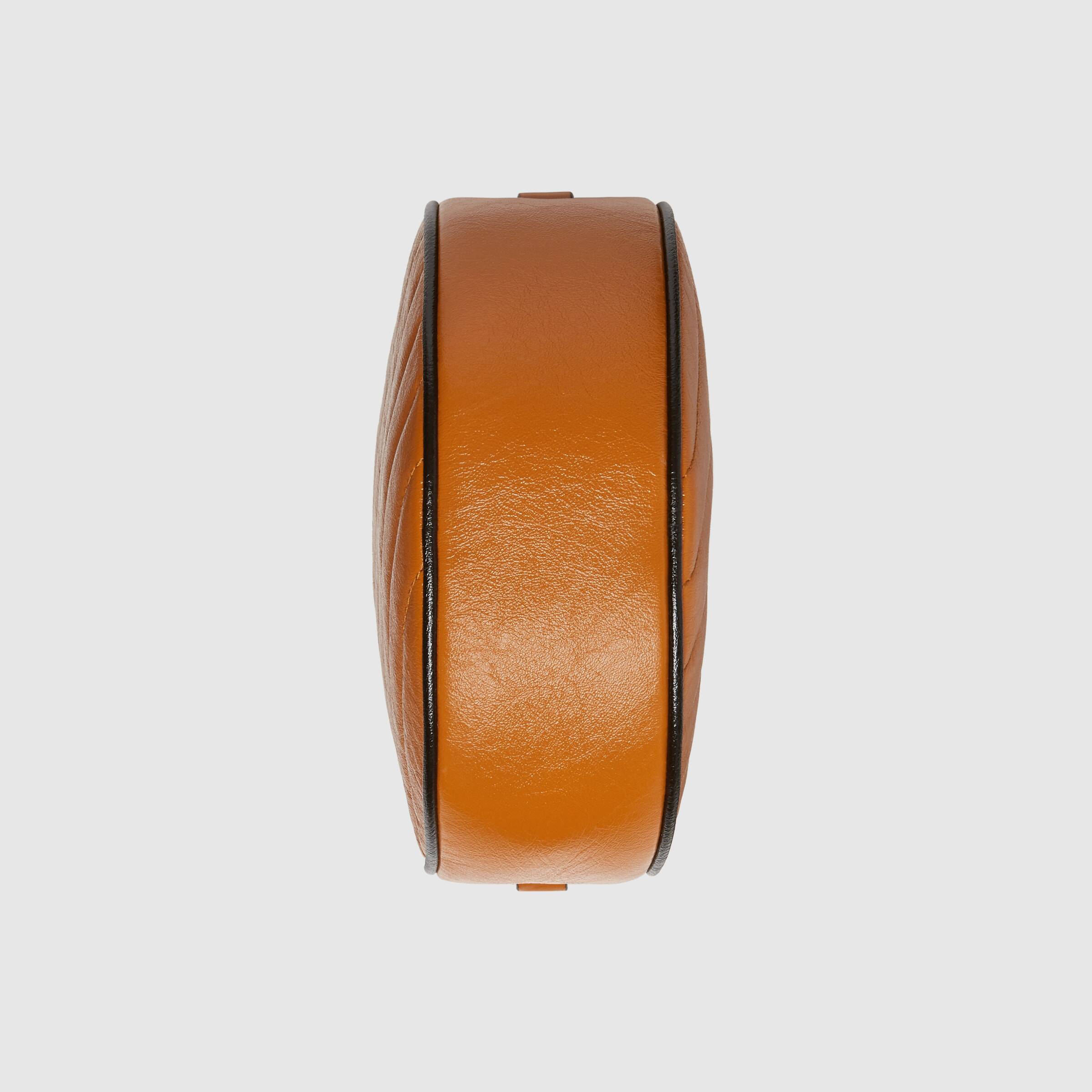 Gucci GG Marmont Mini Round Shoulder Bag in Cognac Leather - Perfect for Date Night & Evening Outings
