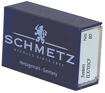 SCHMETZ ELX705CF Chrome Finish Sewing Machine Needles - Size 80/12 (Pack of 100) - Perfect for Quilting, Denim & Heavy Fabrics