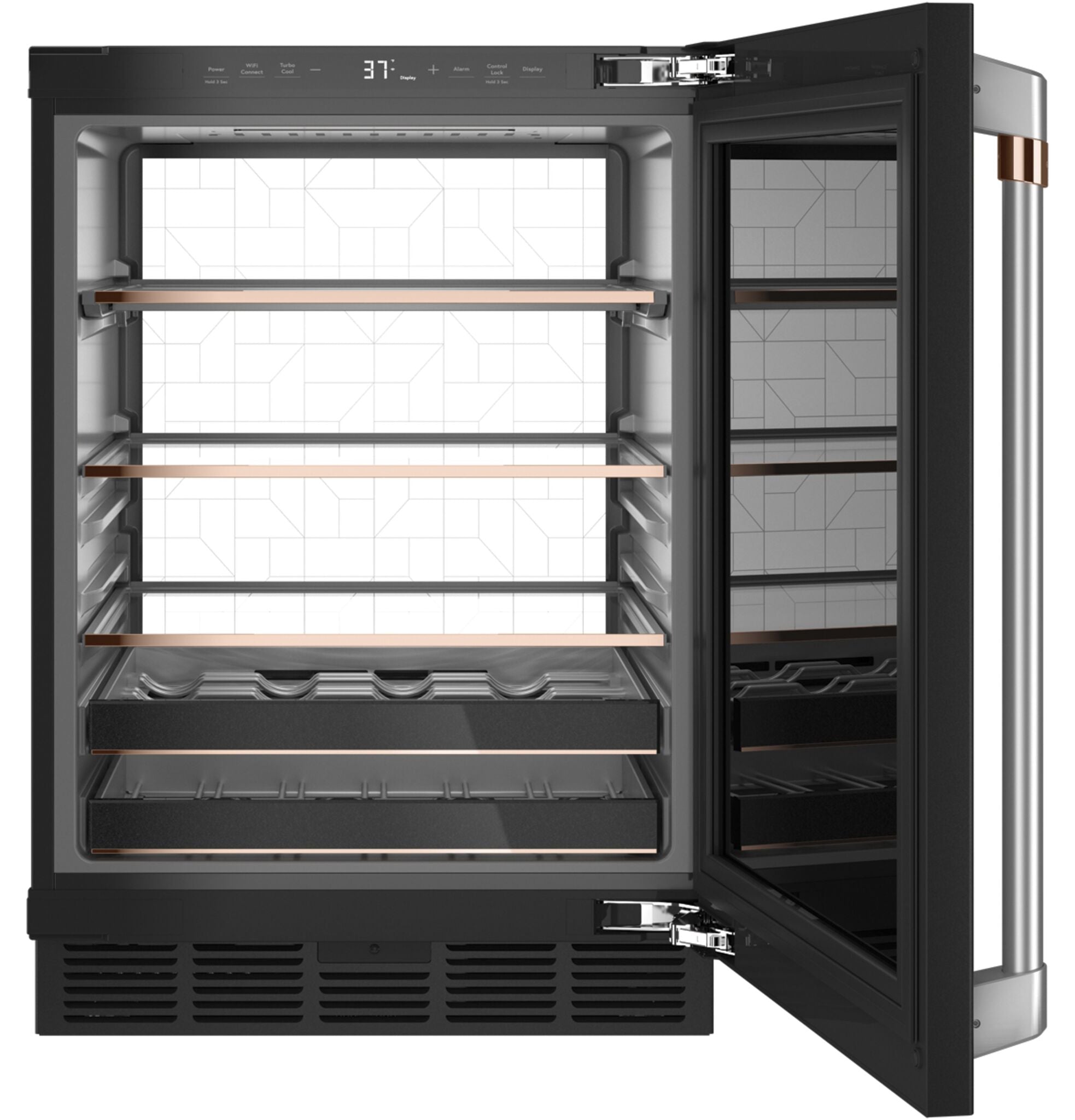 Matte Black 5.1 cu.ft Beverage Cooler - Café CCP06BP3PD1 Energy Efficient Drink Refrigerator for Home Bar, Office, or Restaurant Use