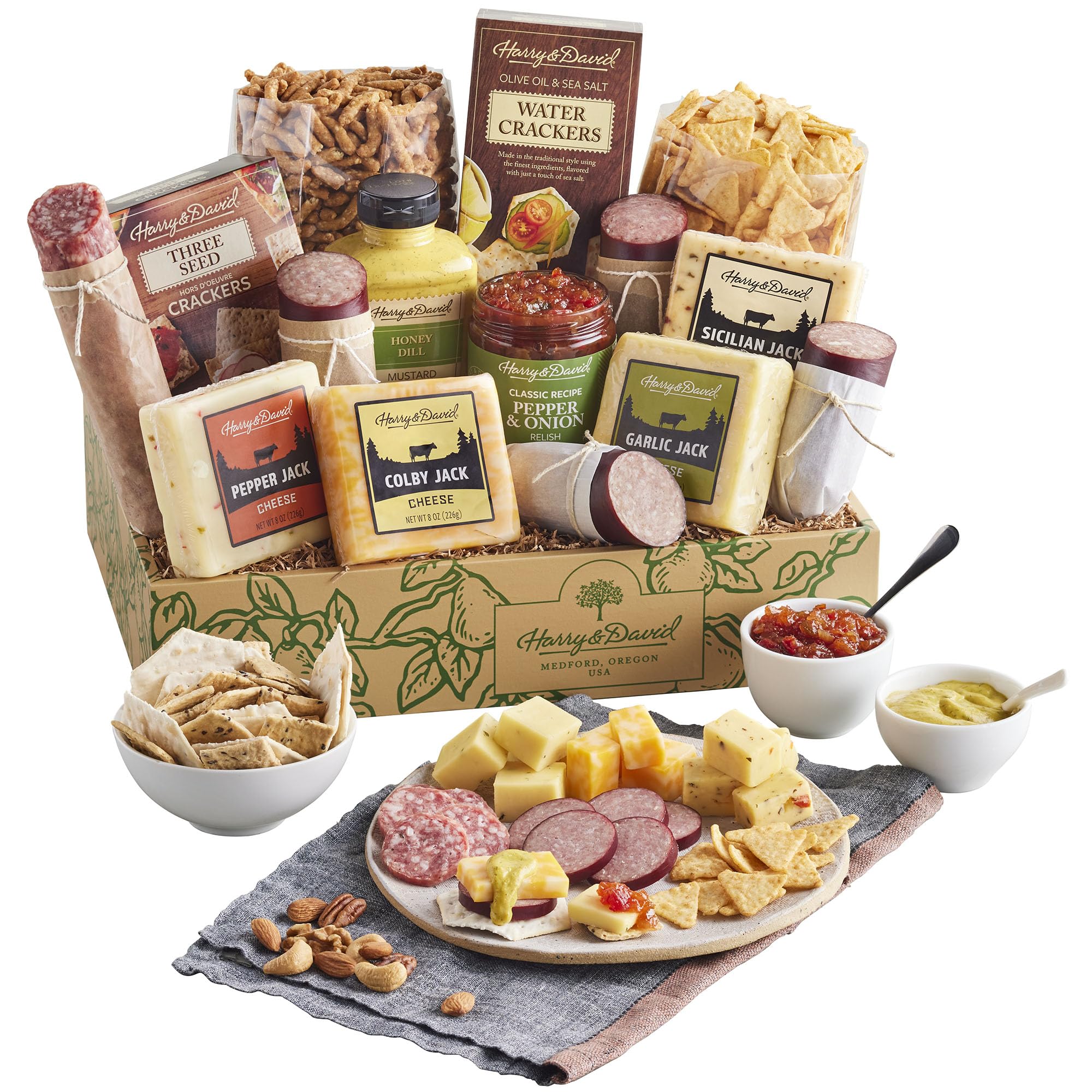 Harry & David Ultimate Meat and Cheese Gift Box - Premium Charcuterie Board with Assorted Gourmet Snacks - Perfect Gift for Men, Holidays & Corporate Gifting - Ideal for Parties, Picnics and Charcuterie Boards