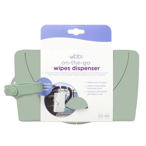 Ubbi On The Go Wipes Dispenser - Portable Baby Wipes Container for Diaper Changes, Travel & On-the-Go Convenience