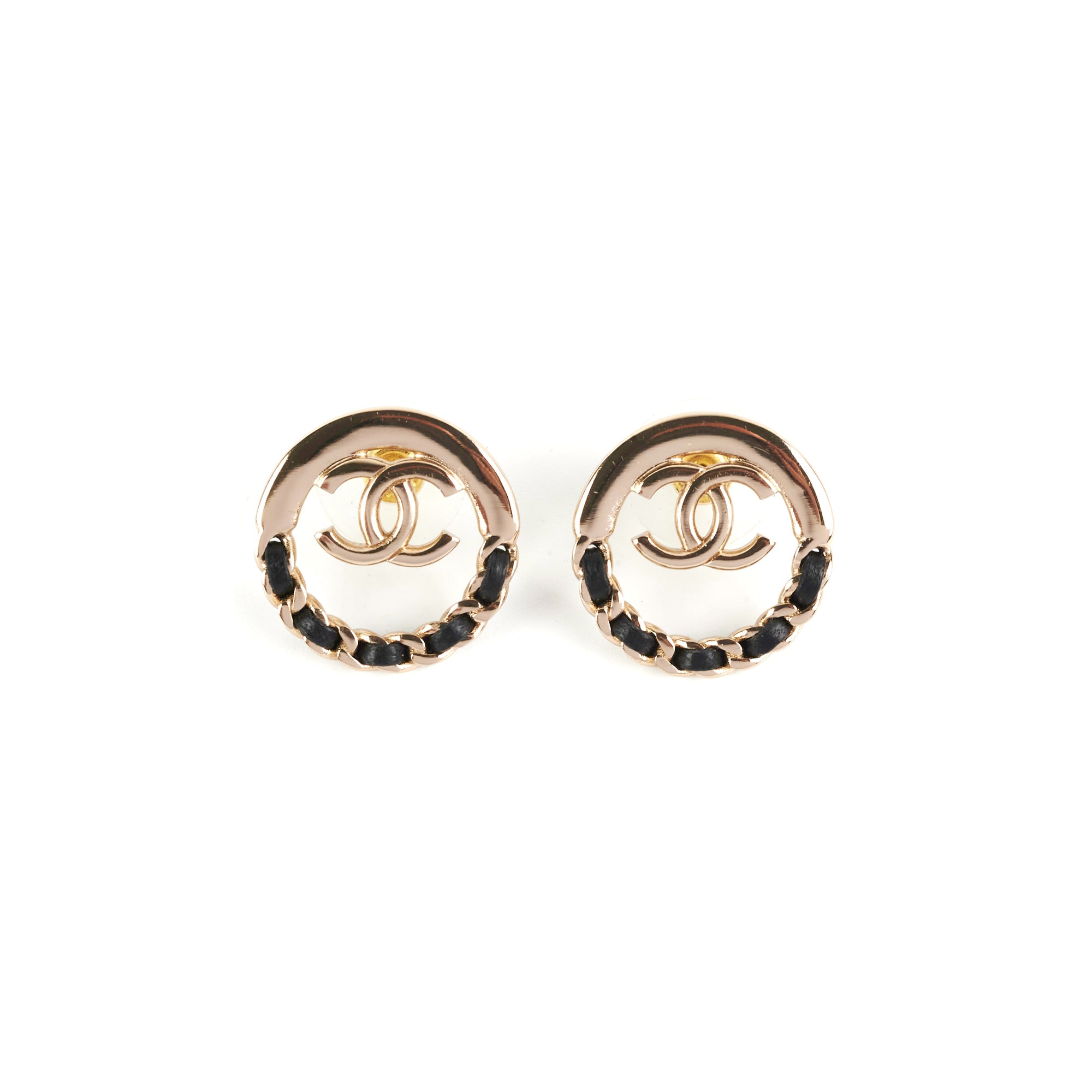 Chanel Round Earrings for Women - Luxury Gold-Plated Pearl Stud Earrings - Elegant Fashion Jewelry for Parties, Weddings & Special Occasions