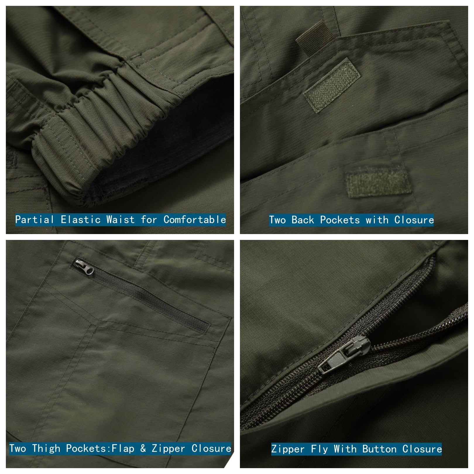 **Men's Quick-Dry Lightweight Hiking Cargo Shorts with Stretch Waist - Outdoor, Fishing & Travel Activewear for Adventure & Casual Wear**