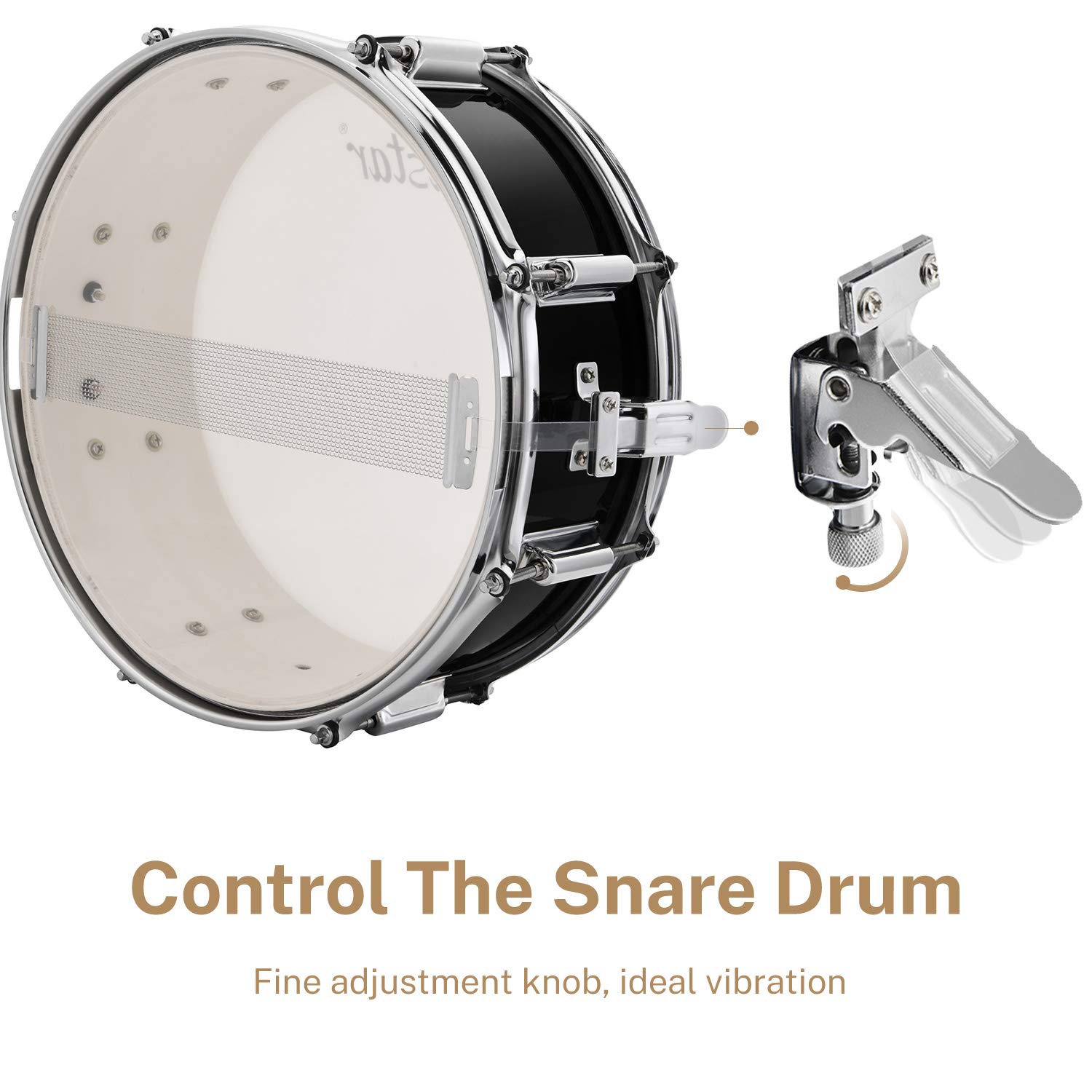 Eastar 22 Inch 5-Piece Full Size Drum Set for Adults & Beginners - Complete Drum Kit with Pedal, Cymbals, Stands, Stool & Drumsticks in Mirror Black - Perfect for Home Practice, Music Lessons & Live Performances