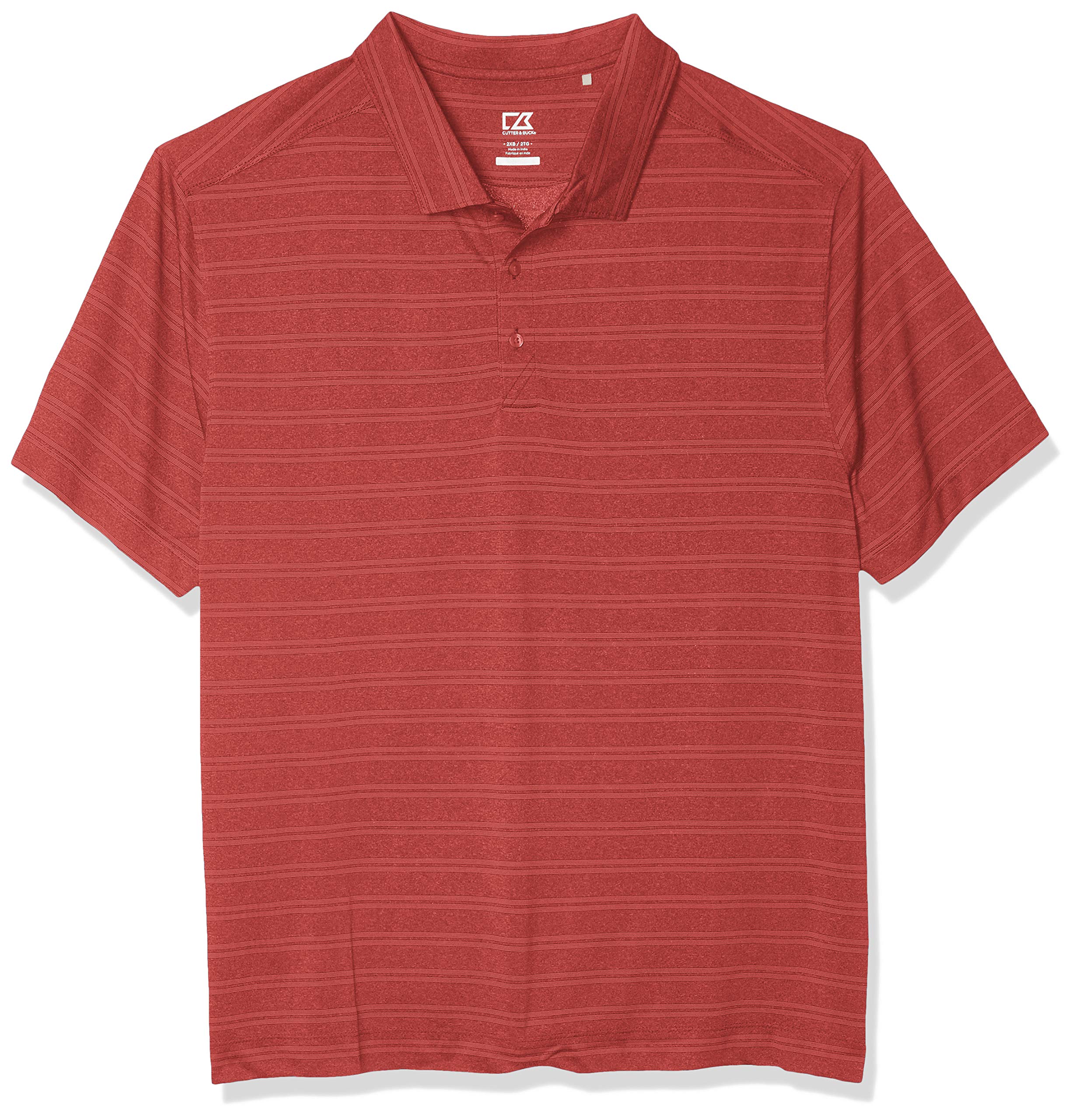 Cutter & Buck Men's Big & Tall Melange Stripe Interbay Polo Shirt - Comfortable Casual Wear for Golf, Office & Outdoor Activities
