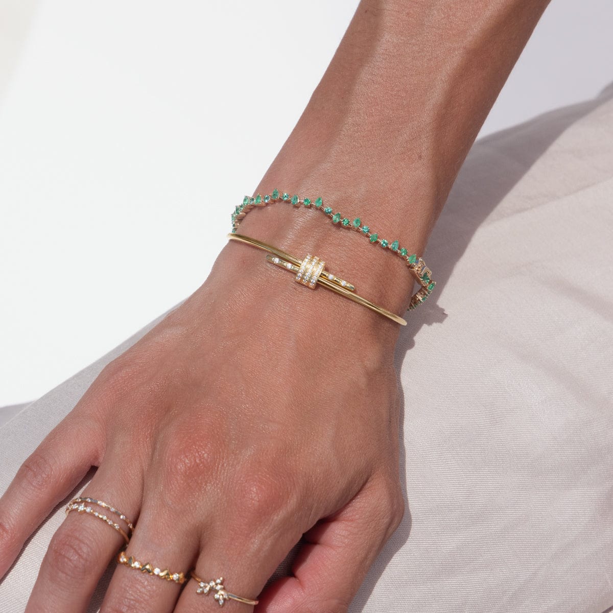 Elegant Diamond Latch Bracelet for Women - 14K Gold Plated Cubic Zirconia Tennis Bracelet | Perfect for Weddings, Anniversaries & Special Occasions