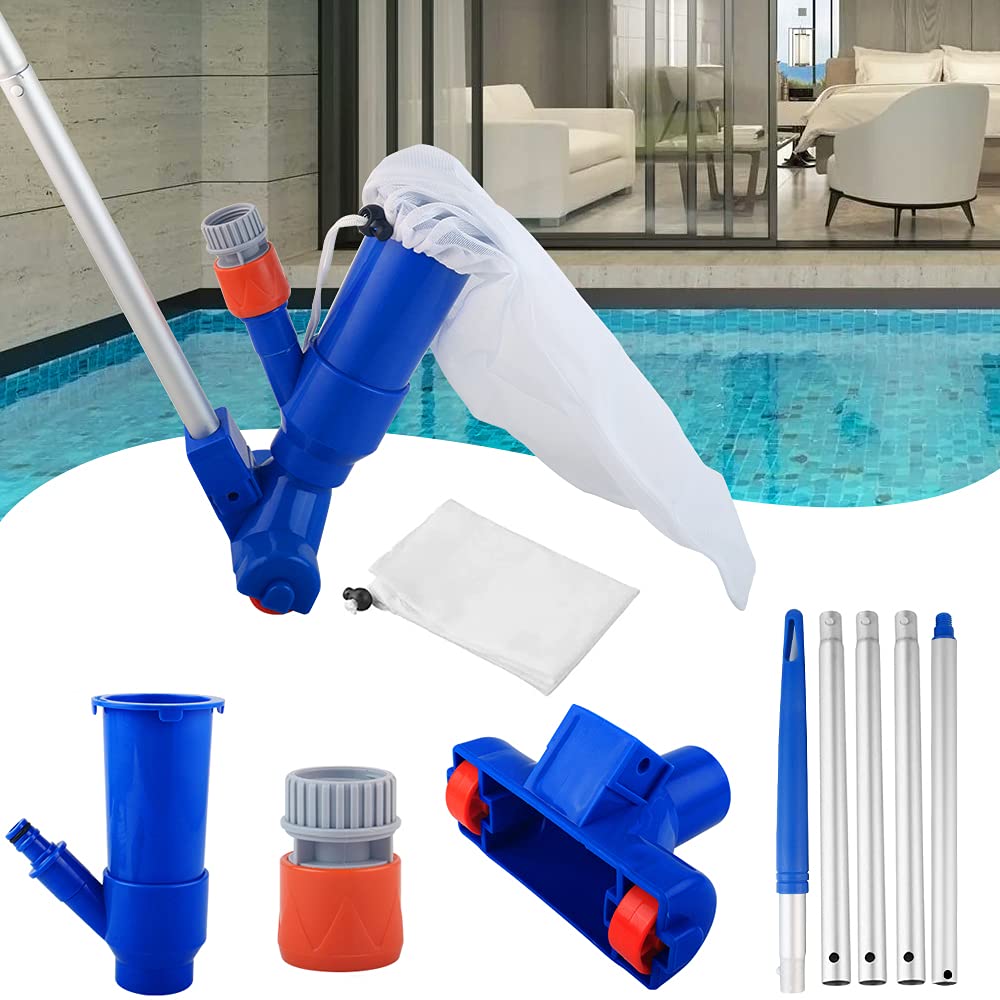 **Chengchuang Portable Pool Vacuum Cleaner – 5-Section Detachable Pole with Skimmer Set | Swimming Pool Vacuum Connector for Inlet Cleaning | Ideal for Above Ground & Inground Pools**    *(Perfect for Quick Pool Maintenance, Removing Leaves & Debris – Great for Home, Backyard, and Vacation Pools!)*