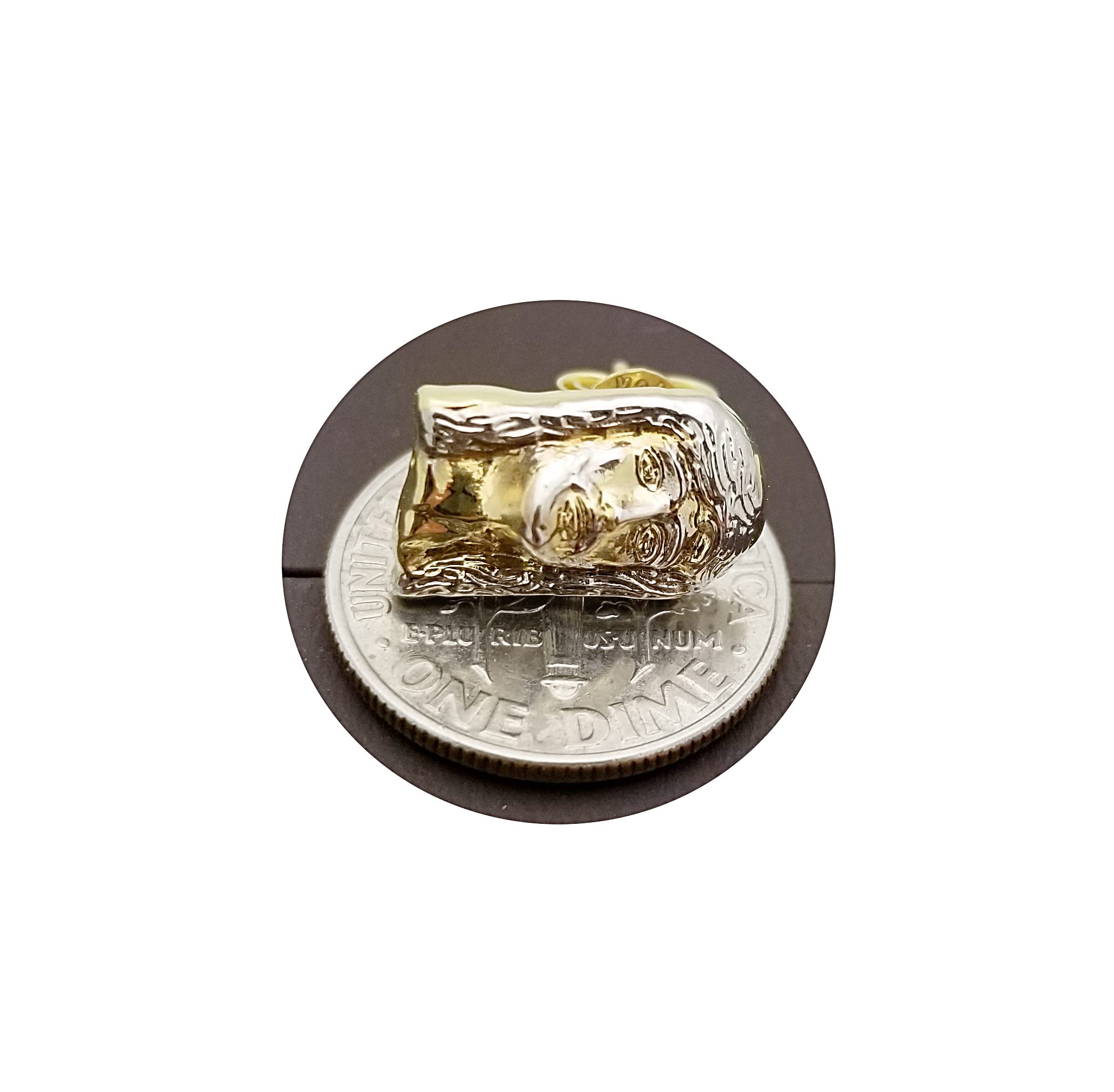 10K Yellow Gold Jesus Face Earrings for Men - Religious Jewelry for Church, Gifts & Everyday Wear