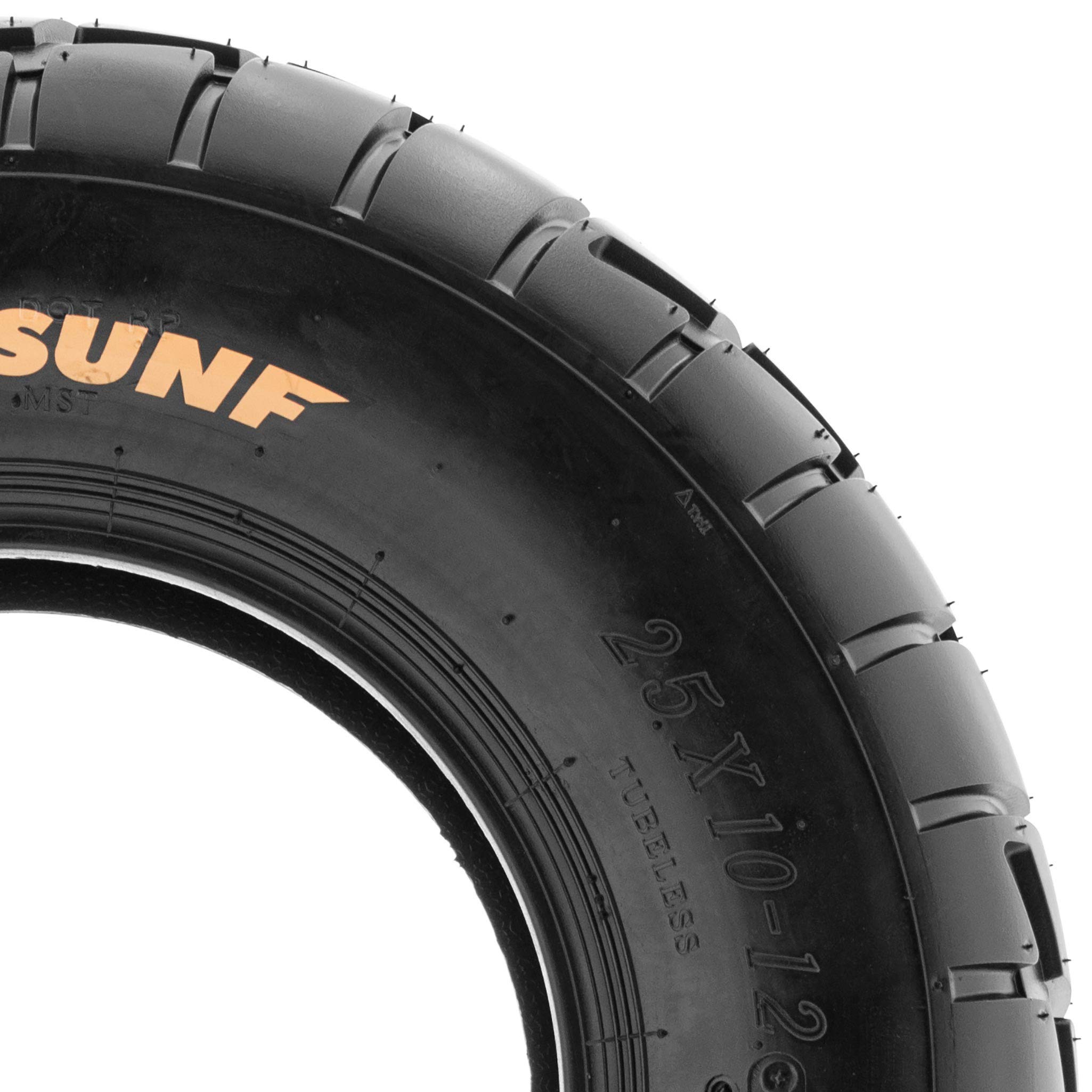 2 Pack SunF A021 TT Sport ATV/UTV Tires 25x11-12 6PR Tubeless - Dirt Track & Flat Track Racing Tires for Off-Road Adventures & Trail Riding