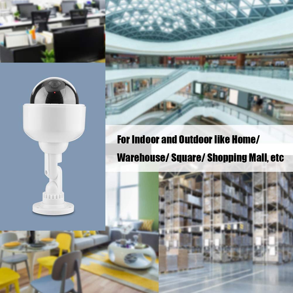 Tosuny Fake Security Camera with Blinking LED - Indoor/Outdoor Waterproof Dummy Dome CCTV Surveillance Camera, 360° Rotation | Home & Business Deterrent for Theft Prevention