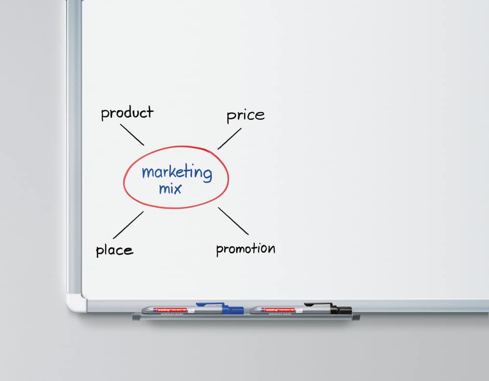 Edding Retractable Whiteboard Marker Pen - Blue Dry Erase Markers for Office, Classroom & Home Use - Smooth Writing, Low Odor, Refillable White Board Markers