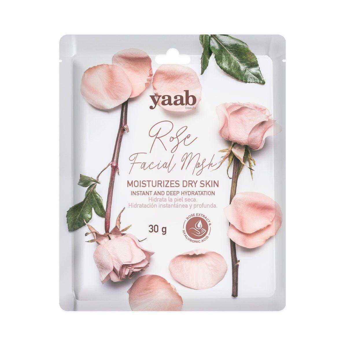 Yaab Beauty Rose Extract & Hyaluronic Acid Face Mask – Hydrating & Anti-Aging Skincare for Dry Skin | Perfect for Spa Night & Self-Care Routine