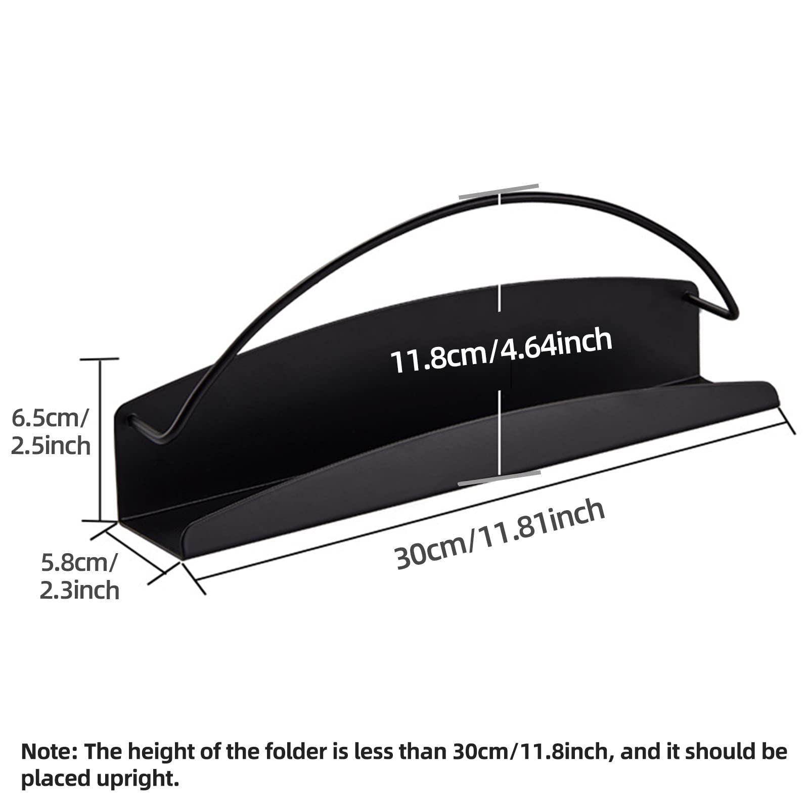 Magnetic File Holder & Organizer - Black Folder, Magazine, Paper, Mail & Book Holder for Whiteboard, File Cabinet, Refrigerator - Perfect for Office, Home & Kitchen Organization
