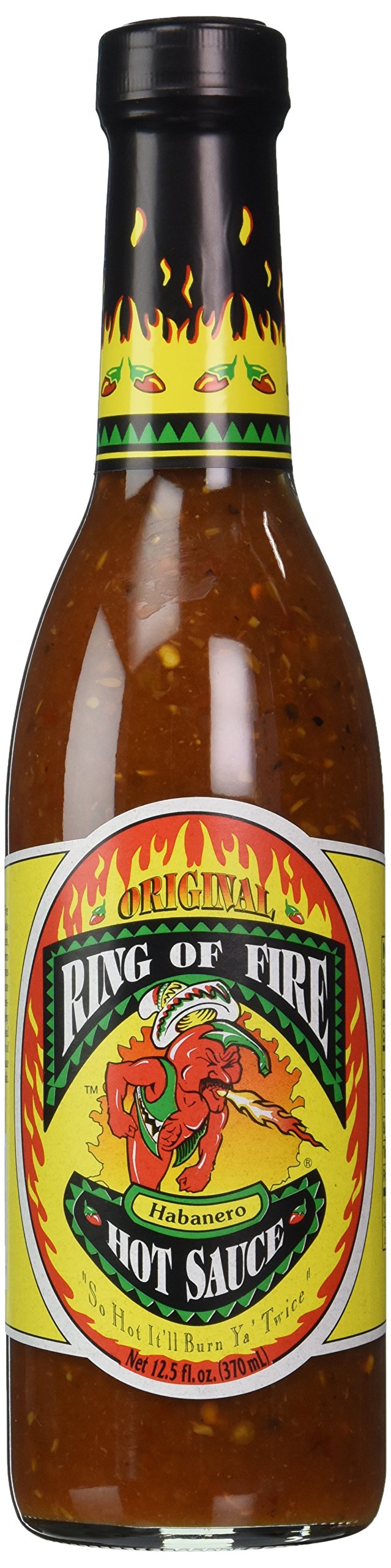 Ring of Fire Original Habanero Hot Sauce - 12.5oz Bottle (Pack of 3) | Extra Spicy Chili Pepper Sauce for Tacos, Wings, Burgers & Cooking | Made in USA