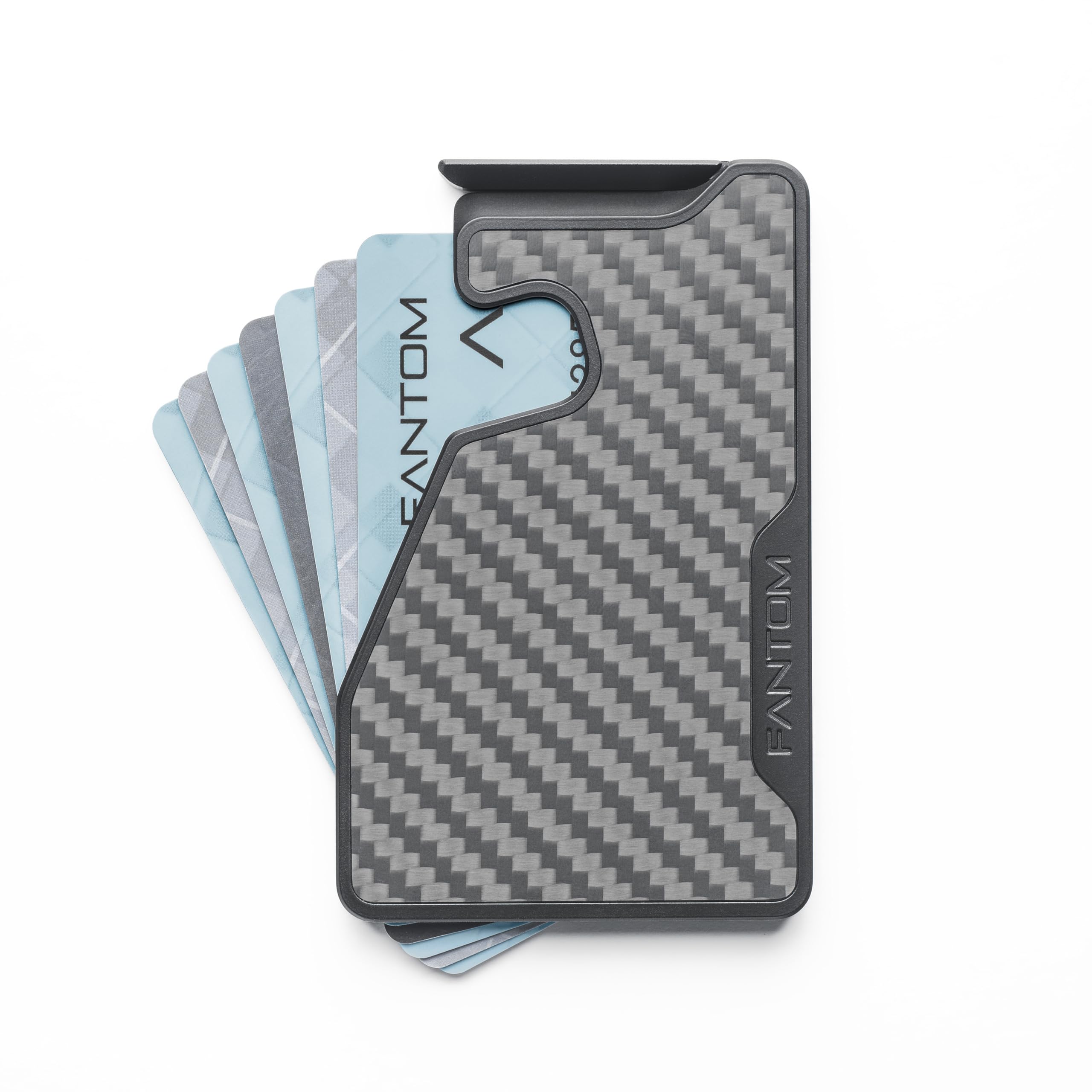 FANTOM X RFID Blocking Aluminum Card Holder Wallet - Ultra Slim Carbon Fiber Design Holds 7-13 Credit Cards | Perfect for Travel, Business & Everyday Use