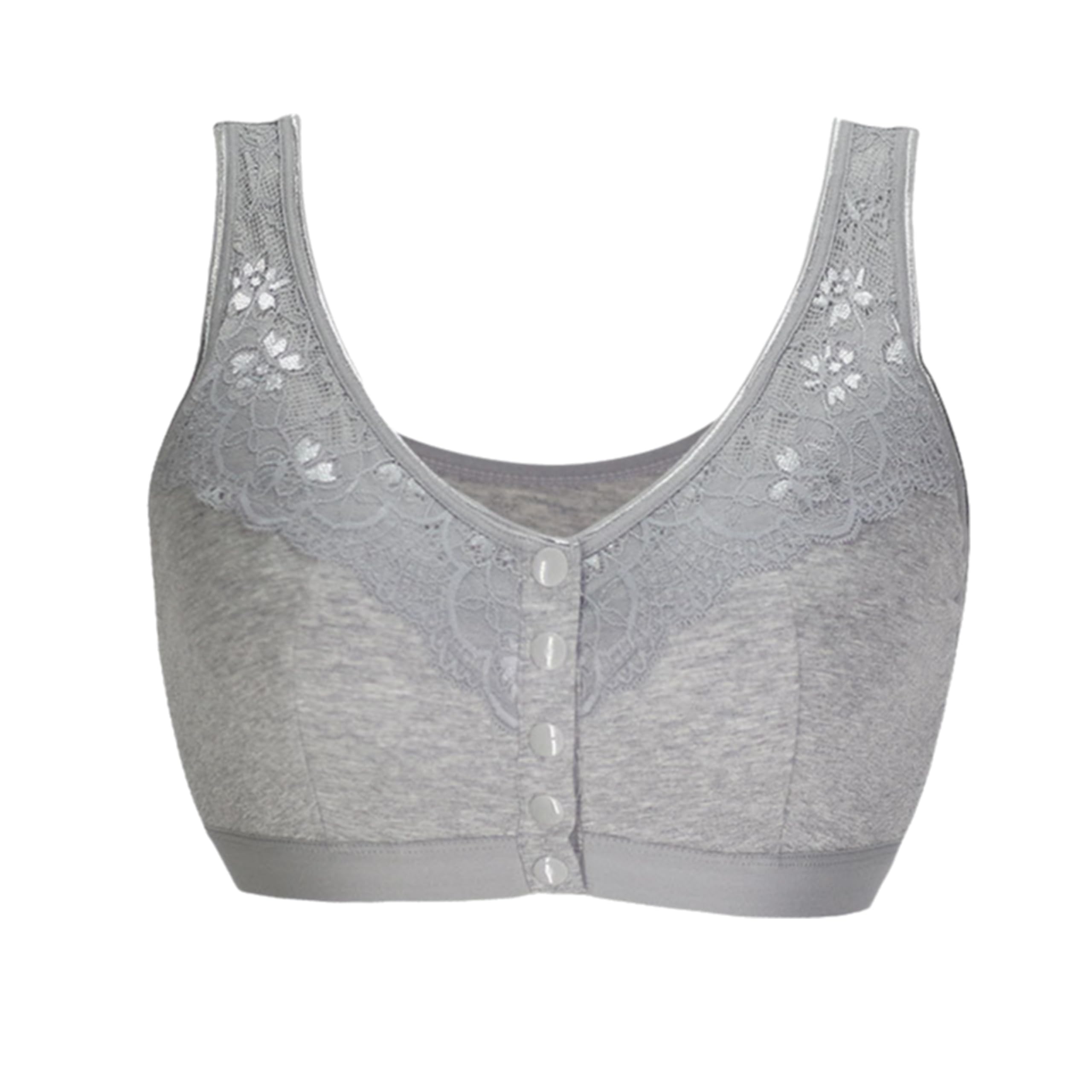 Giltpeak Post Surgery Front Closure Bra - Cotton Mastectomy Bras with Pockets, Wire-Free Comfort & Wide Shoulder Straps - Ideal for Recovery After Breast Surgery, Lumpectomy or Mastectomy