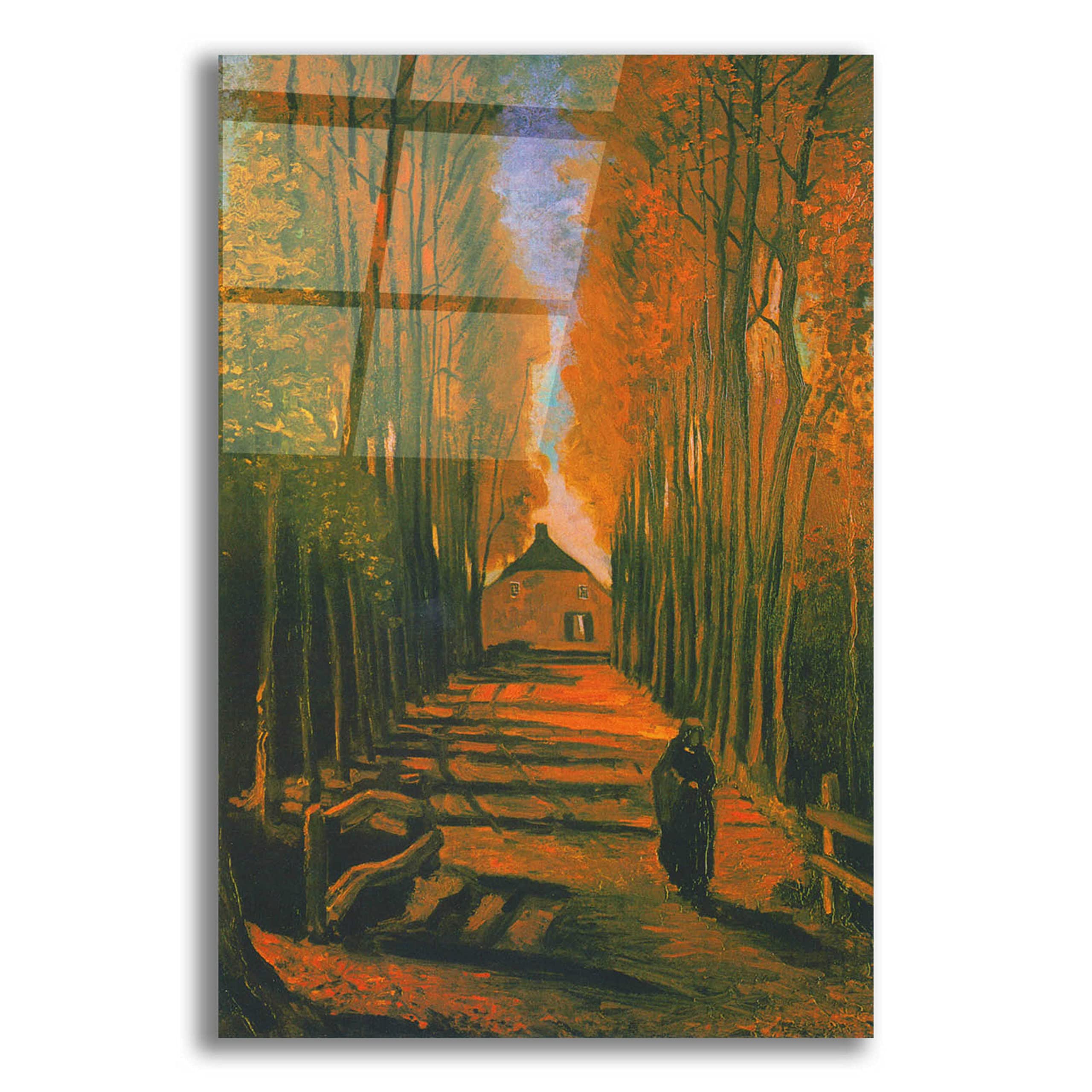 Vincent Van Gogh 'Poplars in Autumn' Acrylic Glass Wall Art Print - 16x24 Inches - Modern Home Decor for Living Room, Bedroom & Office