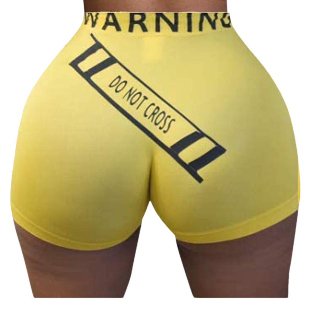 Sexy Women's Shorts with Letter Print - Fashionable & Funny Sporty Style for Casual Wear, Gym, Beach & Summer Outfits