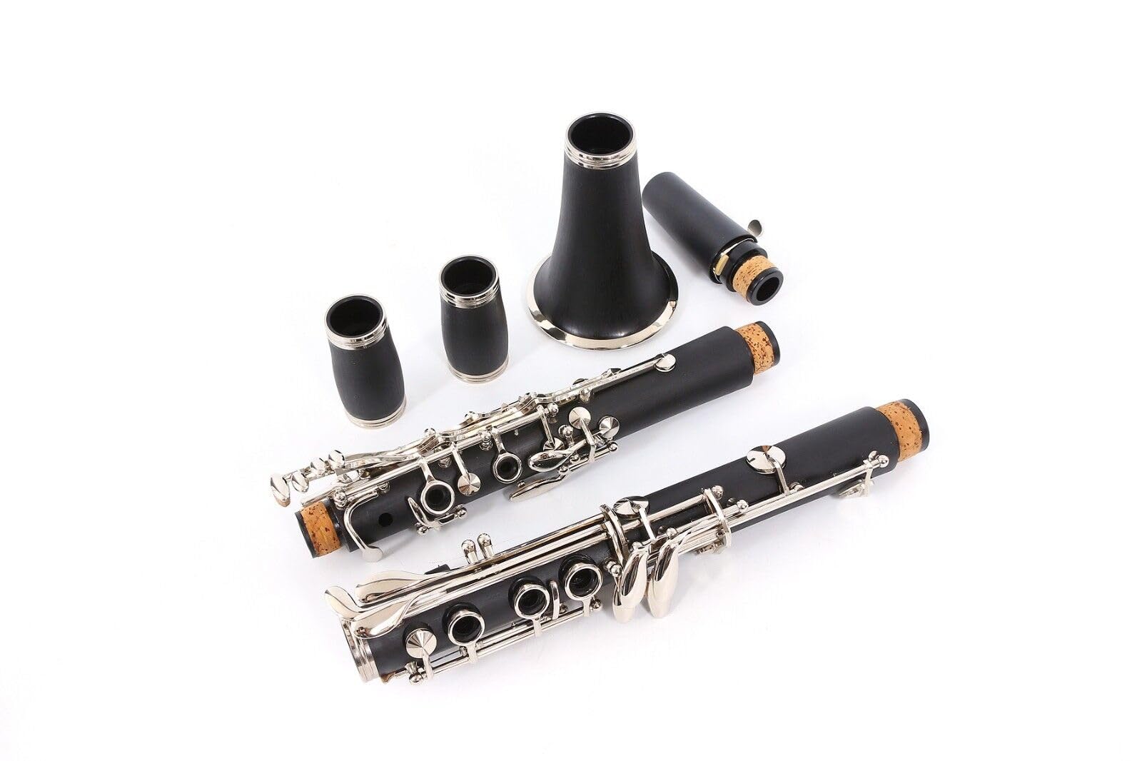 Professional Ebonite Wood Clarinet with Nickel Plated Keys - Includes Barrels, Reeds & Durable Case - Rich Sound Quality for Students, Beginners & Professional Musicians - Perfect for School Bands, Orchestras & Solo Performances