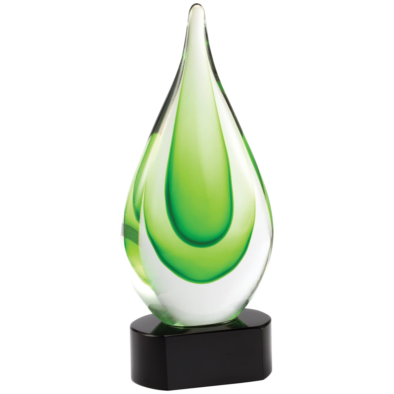 10 Inch Glass Tear Drop Award Trophy on Black Crystal Base - Perfect for Corporate Recognition, Employee Appreciation, and Sports Achievements