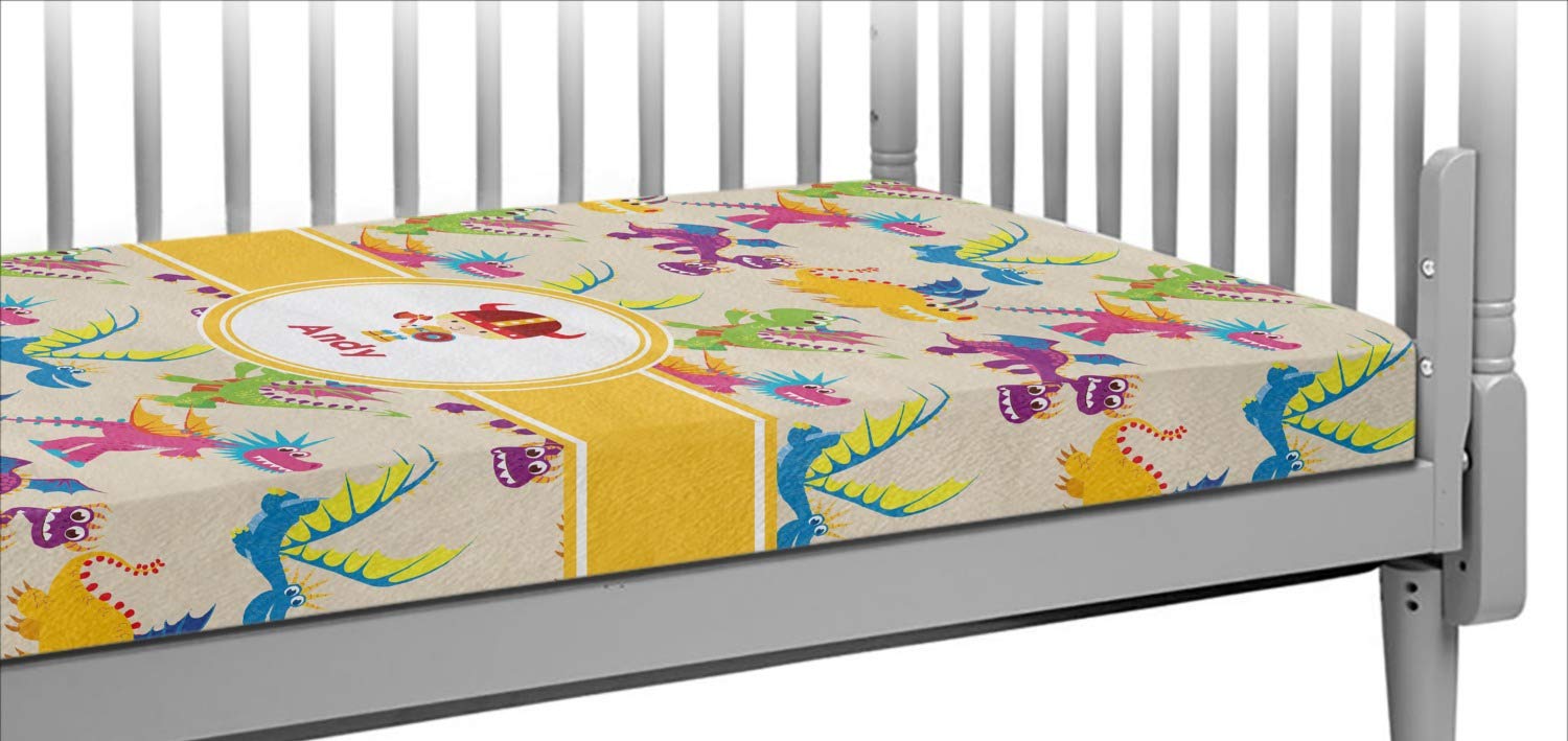 Personalized Dragons Crib Fitted Sheet - Soft Baby Crib Sheet with Dragon Design for Nursery, Boys & Girls Room Decor - Perfect for Themed Bedrooms, Baby Showers & Gift Giving