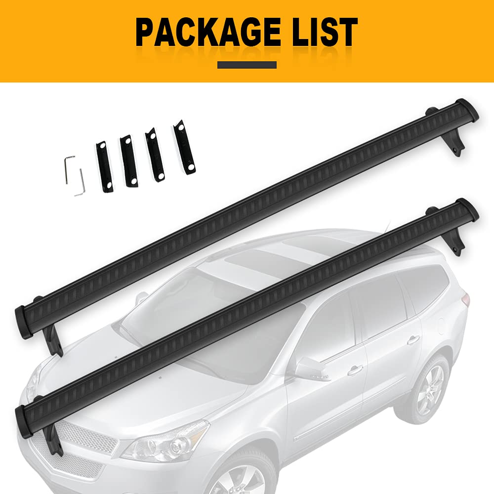 OCPTY Black Aluminum Roof Rack Crossbars Cargo Carrier for Chevrolet Traverse 2018-2021 - Heavy Duty Luggage Rack for SUV Road Trips & Outdoor Adventures