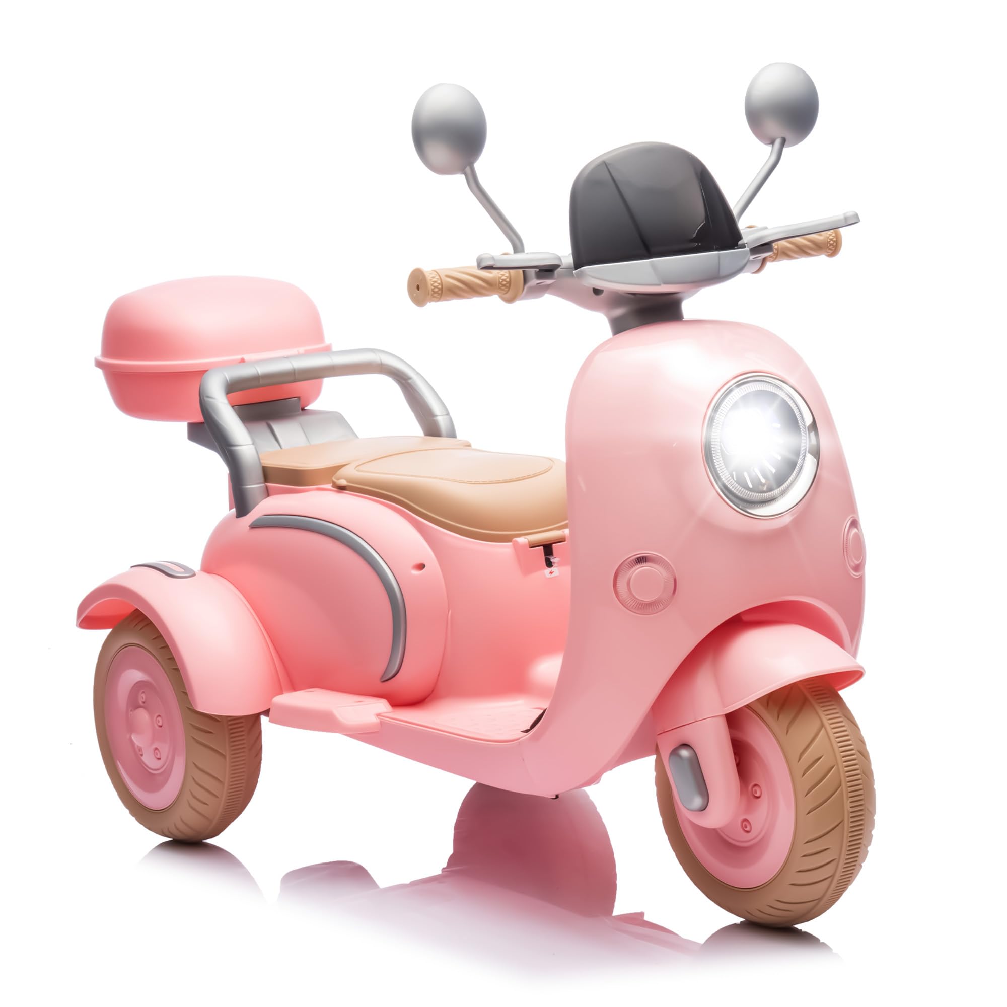 12V Kids Electric Motorcycle - 2 Seats, 3 Wheels with Bluetooth & Lights for Ages 3+ | Outdoor Ride-On Toy