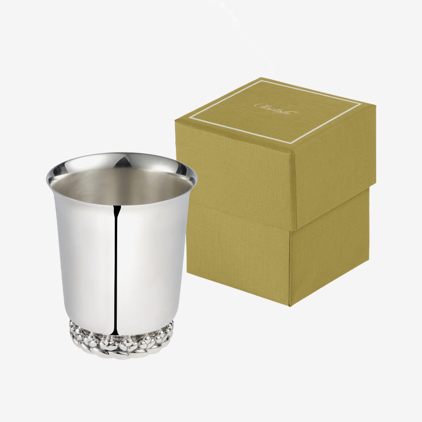 Christofle Babylone Silver Plated Baby Cup - Elegant Christening Gift for Newborns & Baptism Ceremonies - Perfect for Special Occasions & Keepsakes