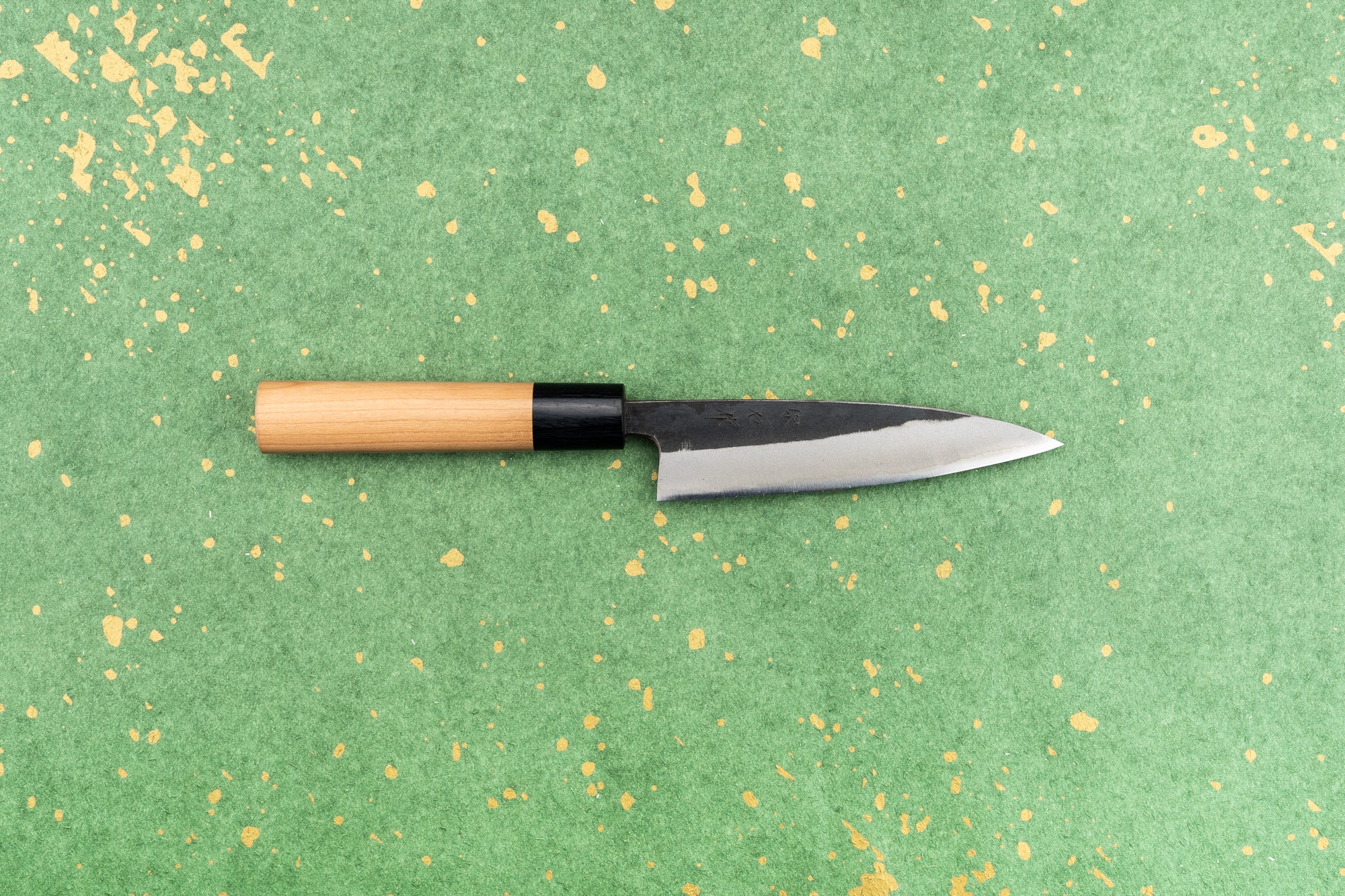 Muneishi Aogami Stainless Steel Kurouchi Petty Knife 120mm - Japanese Kitchen Knife for Precision Slicing, Peeling & Garnishing