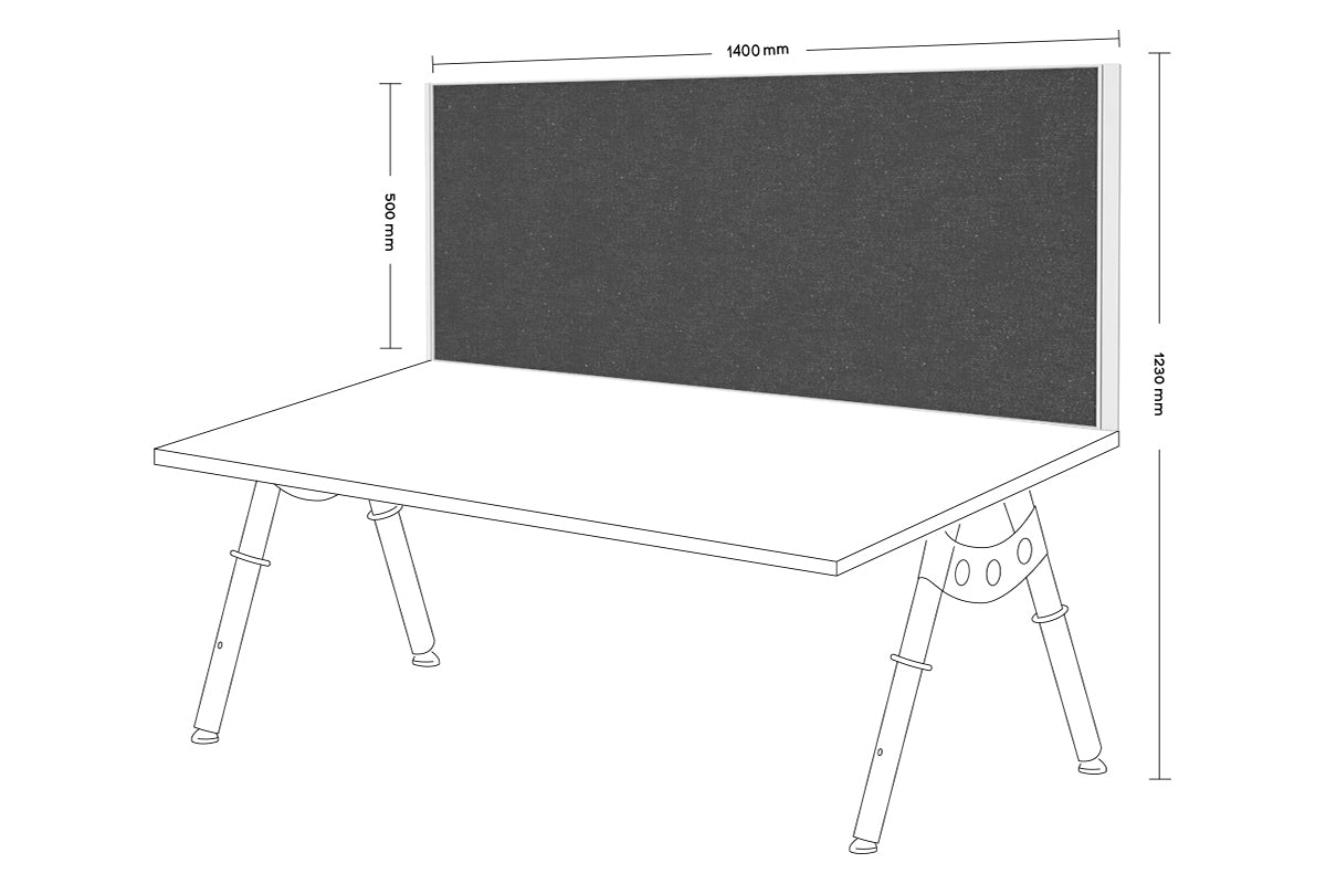 Desk Mounted Privacy Screen - 1400W x 500H - Office & Home Workspace Partition for Computer Monitor Privacy Protection