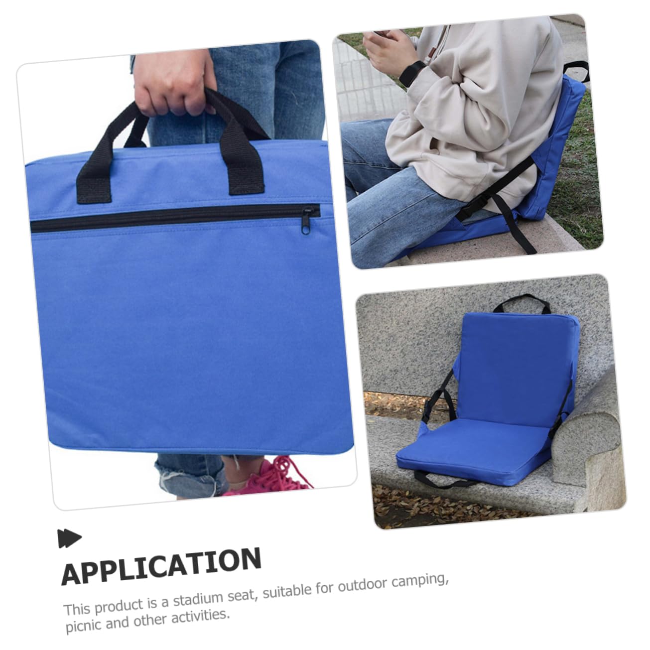 Toddmomy Outdoor Chair Cushions - Waterproof Portable & Foldable Camping Chair Pads for Patio, Lawn, Beach, Picnic, Backyard, and Travel Comfort