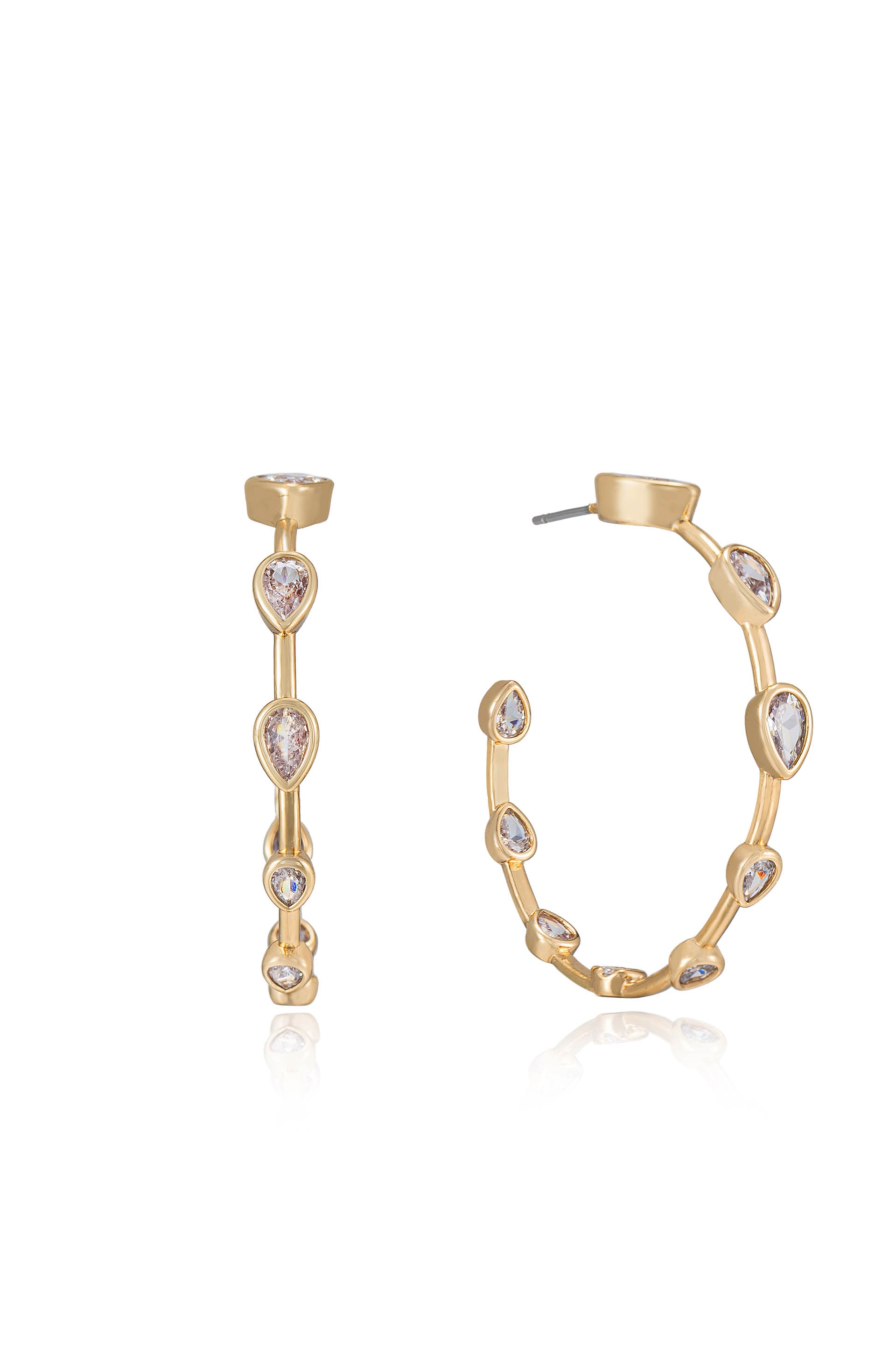 Beauty Bezel Crystal Hoop Earrings - Elegant Dangle Earrings for Women | Perfect for Parties, Weddings & Everyday Wear