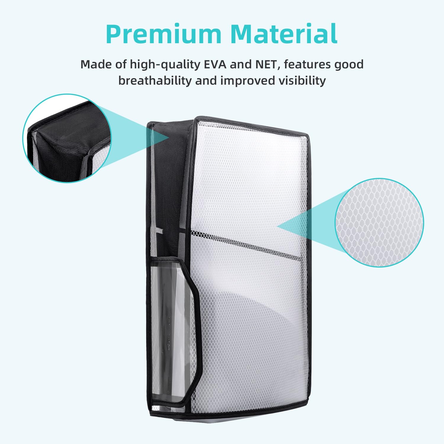 Tolesum PS5 Slim Dust Cover - Anti-Scratch Protective Case for PS5 Slim Digital Edition & Disc Consoles with Clear View Window | Perfect for Gaming Setup Protection & Console Storage