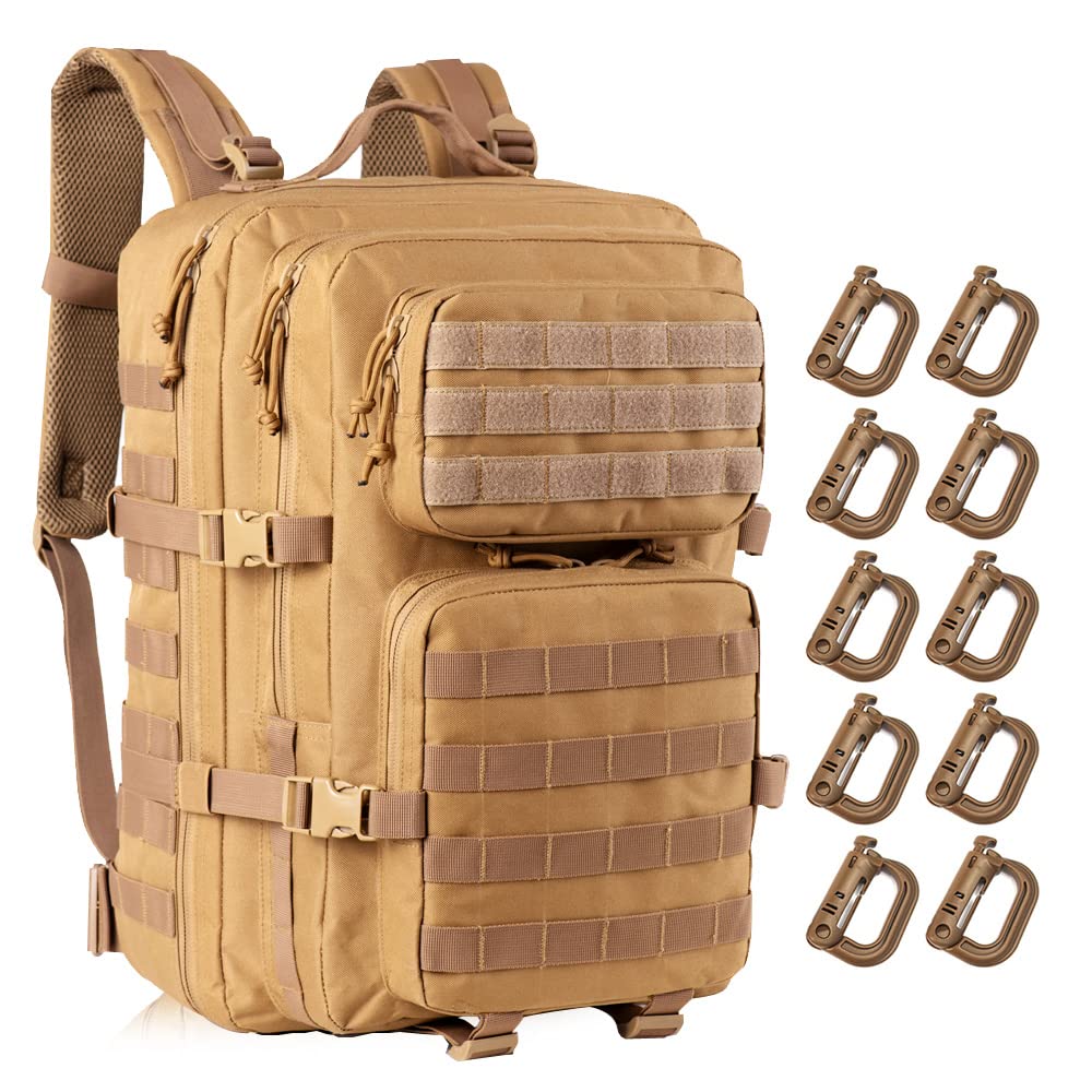 Upgrade Tactical Military Molle Backpack - Army Waterproof Hiking Backpack for Outdoor Camping, Hunting & Travel - Durable Rucksack with Multiple Pockets