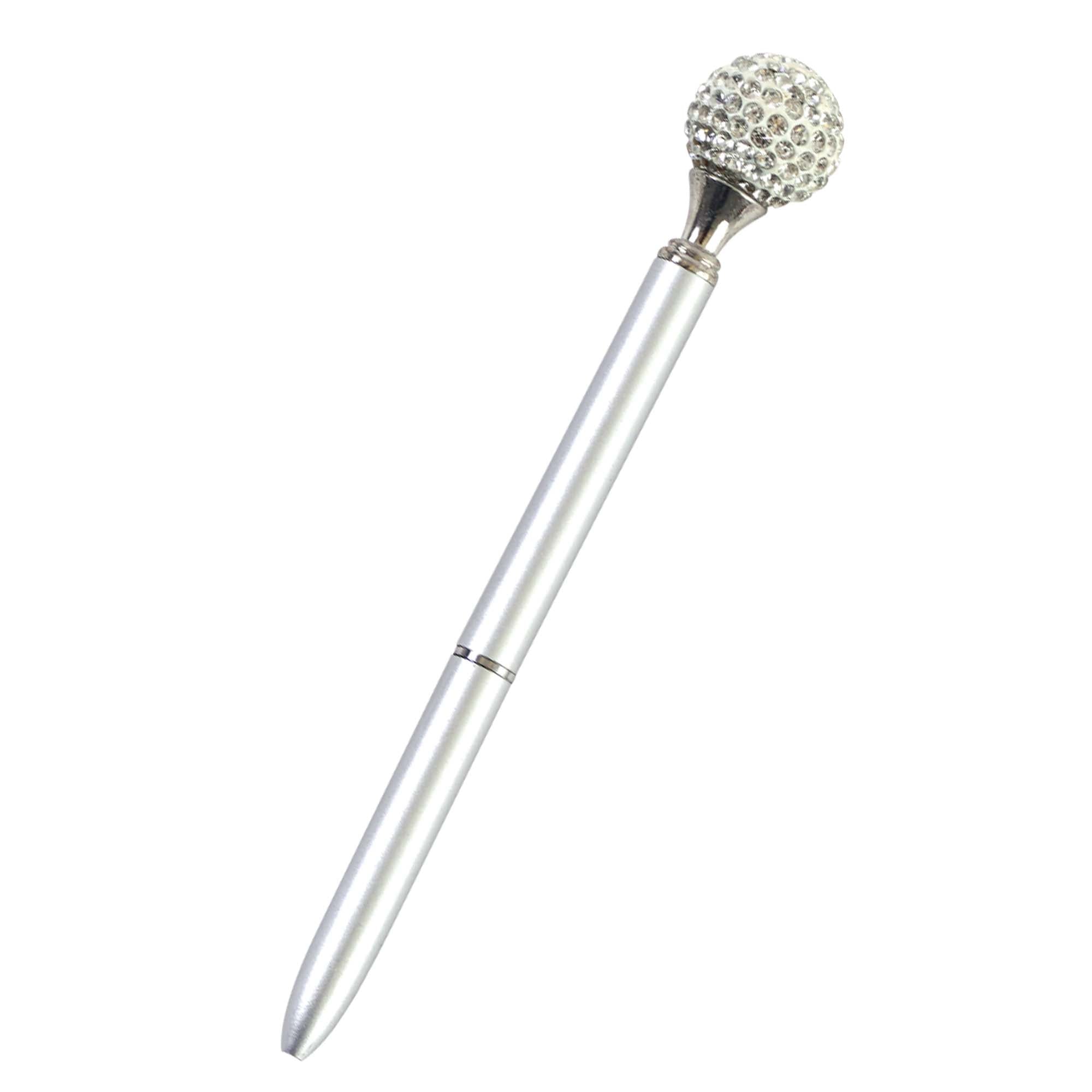 2-Pack Metal Ballpoint Pens with Disco Ball Design - Medium Point Black Ink Pens for Office, School, Party Favors & Gift Giving