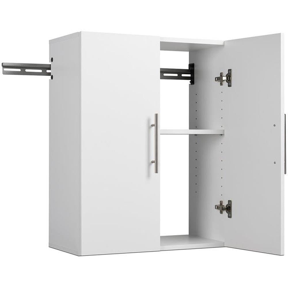Prepac 24 Inch White Wall Mounted Storage Cabinet - Garage Organization & Laundry Room Shelving Unit for Home Storage Solutions