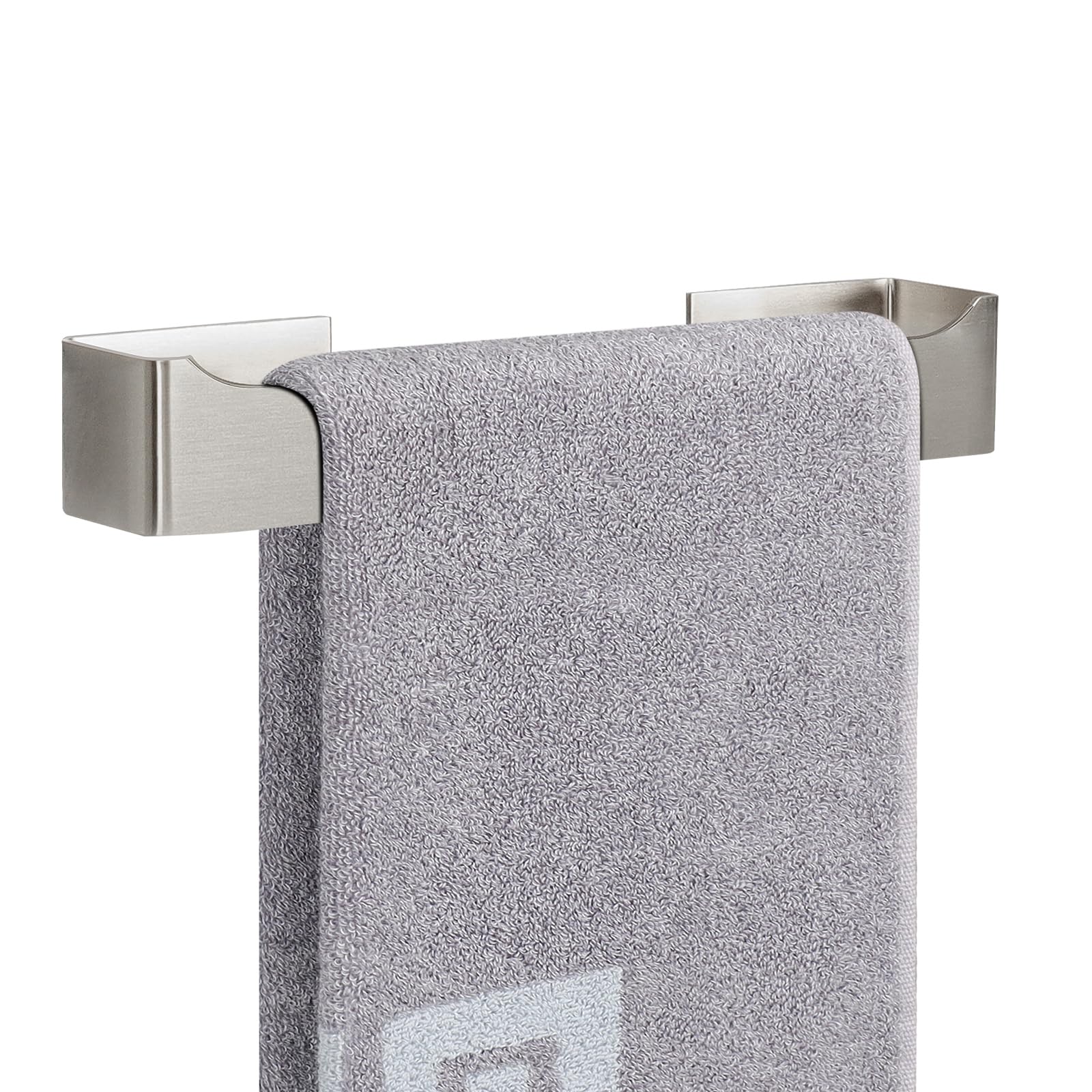 NearMoon Self Adhesive Stainless Steel Hand Towel Holder - 12 Inch Brushed Nickel Wall Mounted Towel Ring for Bathroom & Kitchen - Rustproof Stick-on Towel Rack - Perfect for Small Spaces, Apartments and RVs