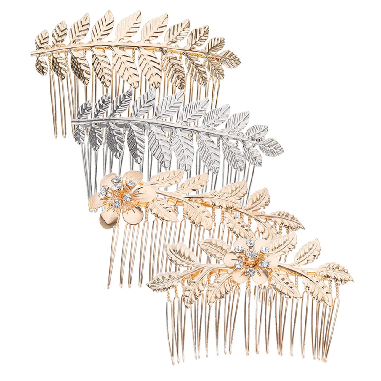 TOPBATHY 4pcs Women's Hair Combs Set - Korean Style Leaf Hair Accessories, Elegant Hair Styling Tools for Women, Hair Fixator & Decor - Perfect for Weddings, Parties & Everyday Styling