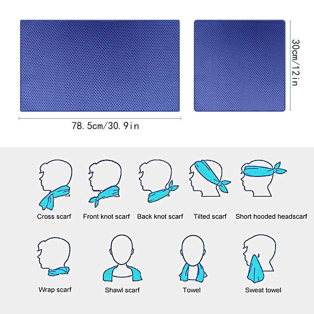10 Pack Cooling Ice Towels - Soft, Breathable Microfiber Workout Towels for Gym, Yoga, Running & Camping | Stay Cool During Sports, Fitness & Outdoor Activities