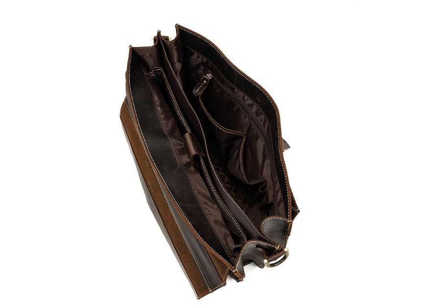 Premium Genuine Brown Leather Crossbody Messenger Briefcase Bag for Men & Women - Perfect for Work, Travel & Everyday Use